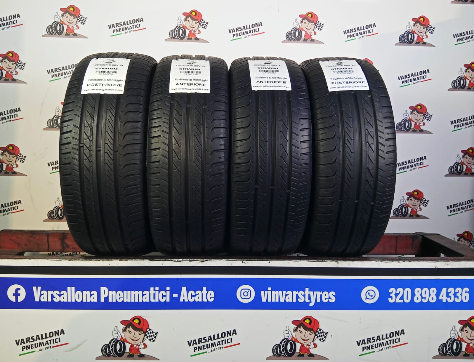 N.4 Pneumatici - 195/50R16 88V XL GT RADIAL - Champiro FE1