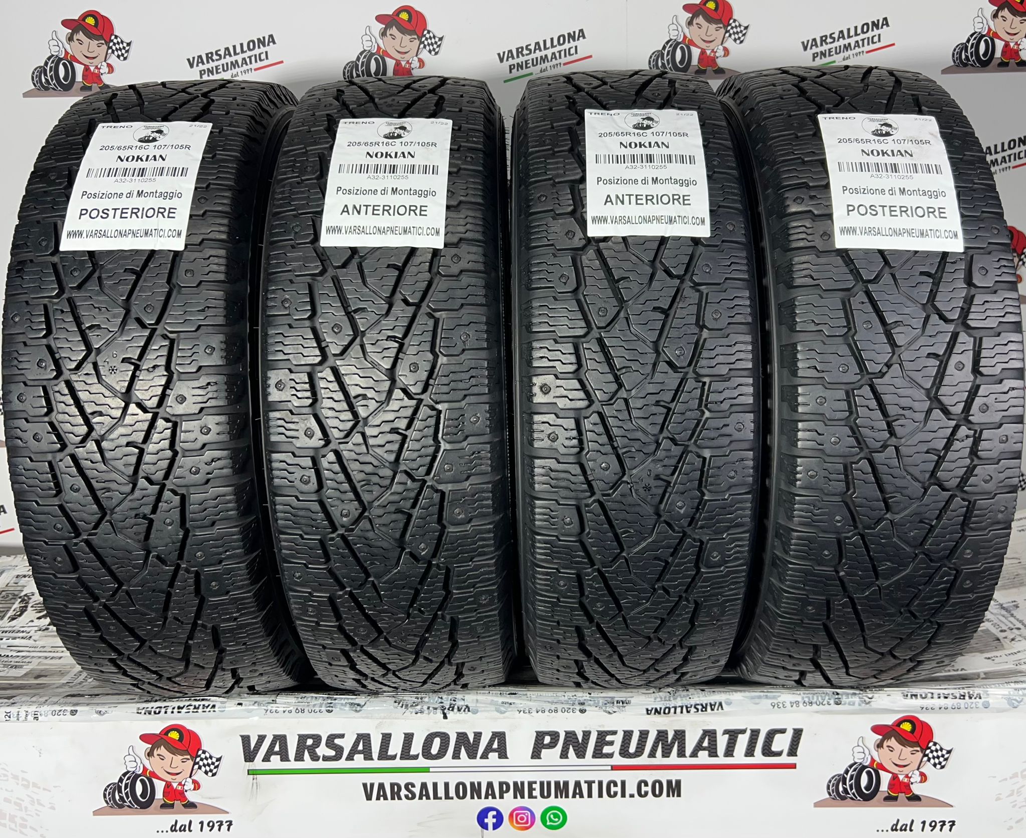 N.4 Pneumatici - 205/65R16C 107/105R NOKIAN - Hakkapelitta C3