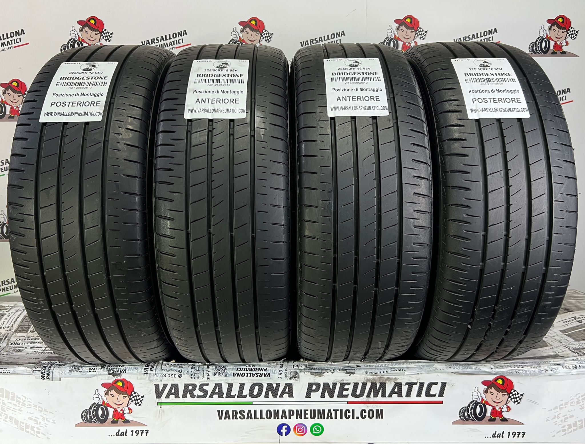 N.4 Pneumatici - 225/50R18 95V BRIDGESTONE - Turanza T005A RFT