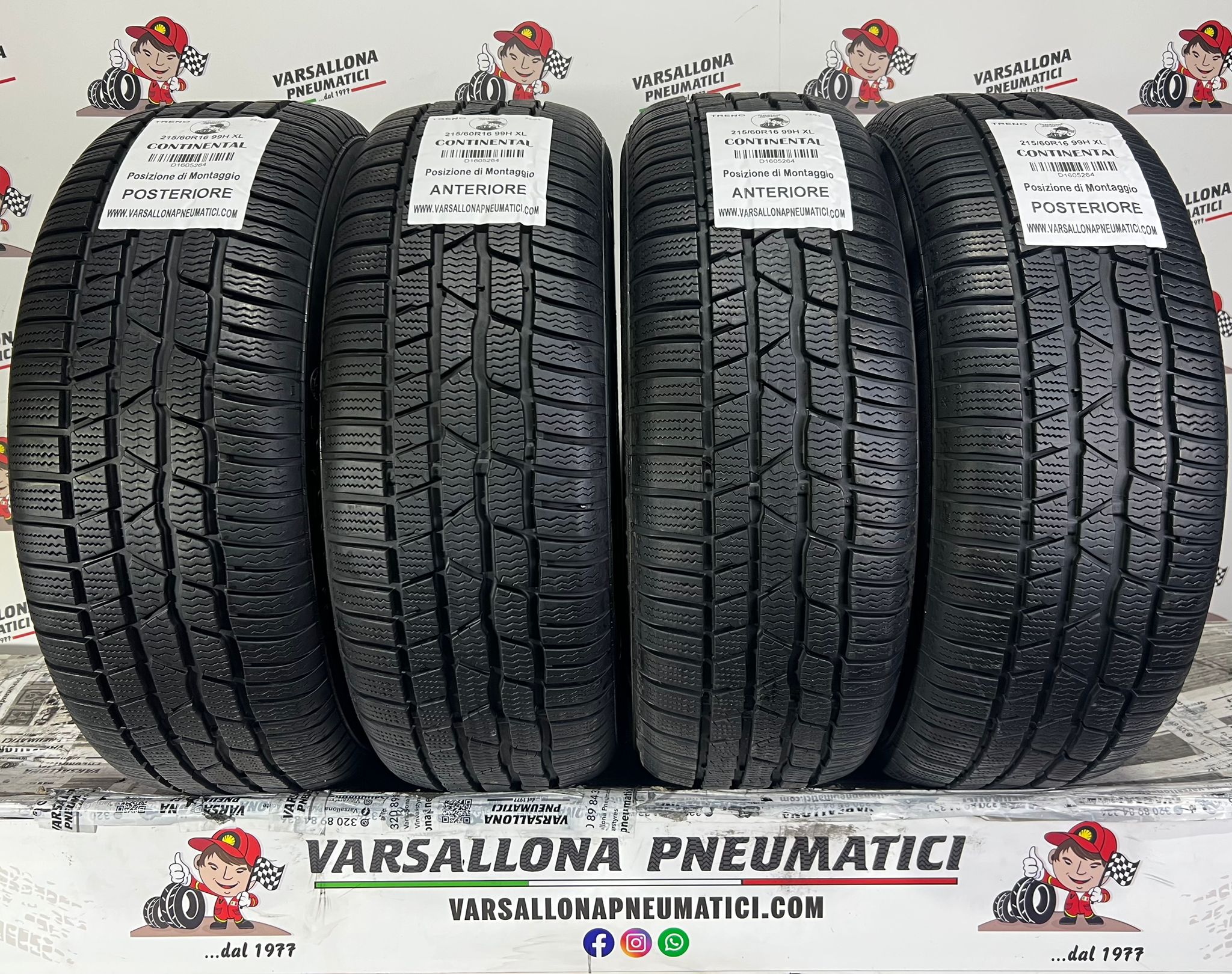 N.4 Pneumatici - 215/60R16 99H XL CONTINENTAL - Conti Winter Contact TS830p