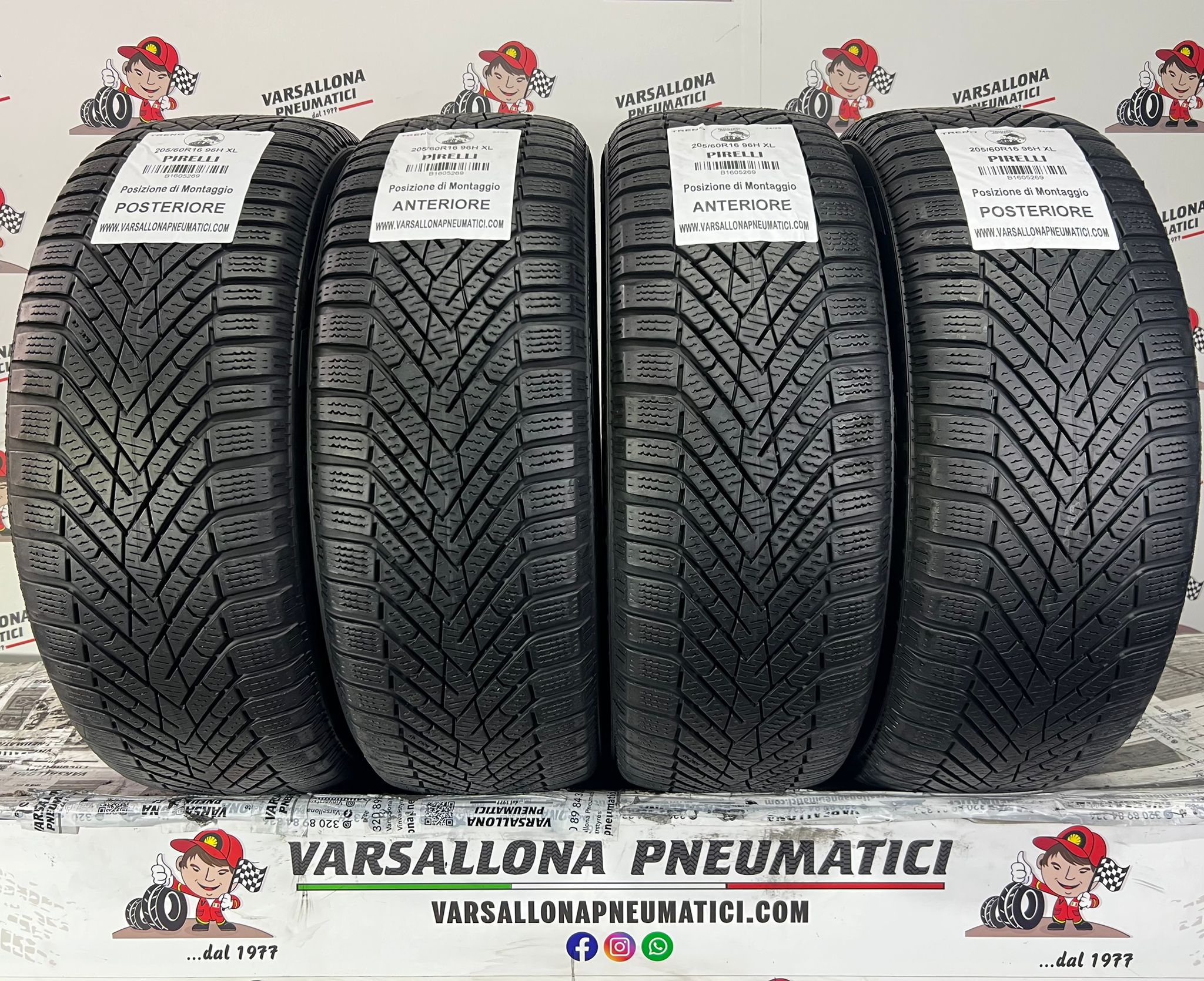 N.4 Pneumatici - 205/60R16 96H XL PIRELLI - Winter Cinturato 2