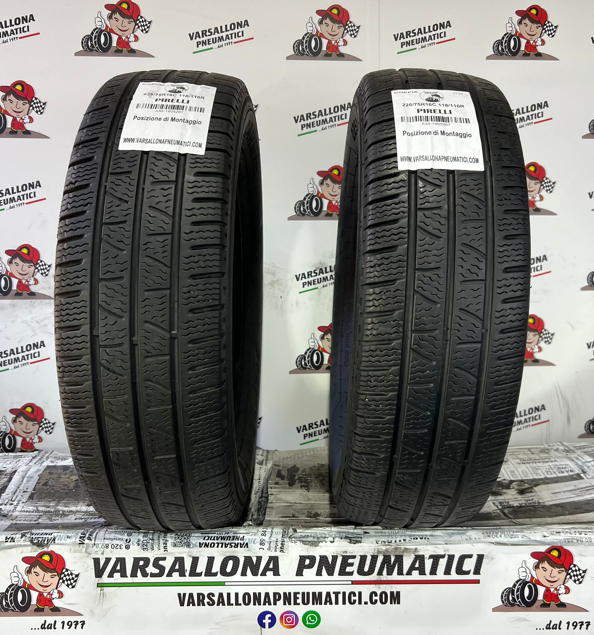N.2 Pneumatici - 225/75R16C 118/116R PIRELLI - Carrier Winter