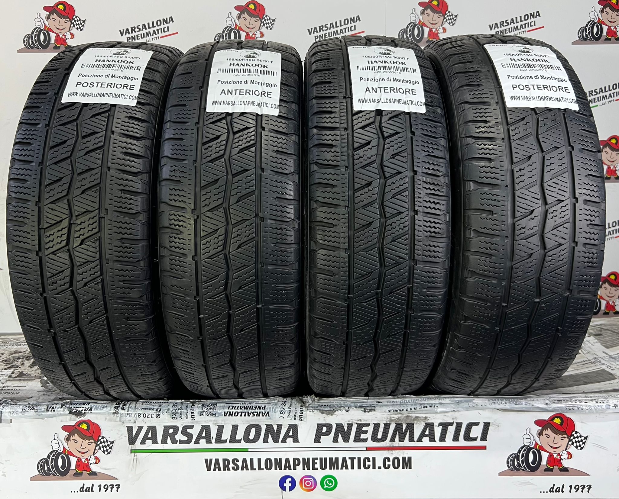 N.4 Pneumatici - 195/60R16C 99/97T HANKOOK - Winter I Cept LV