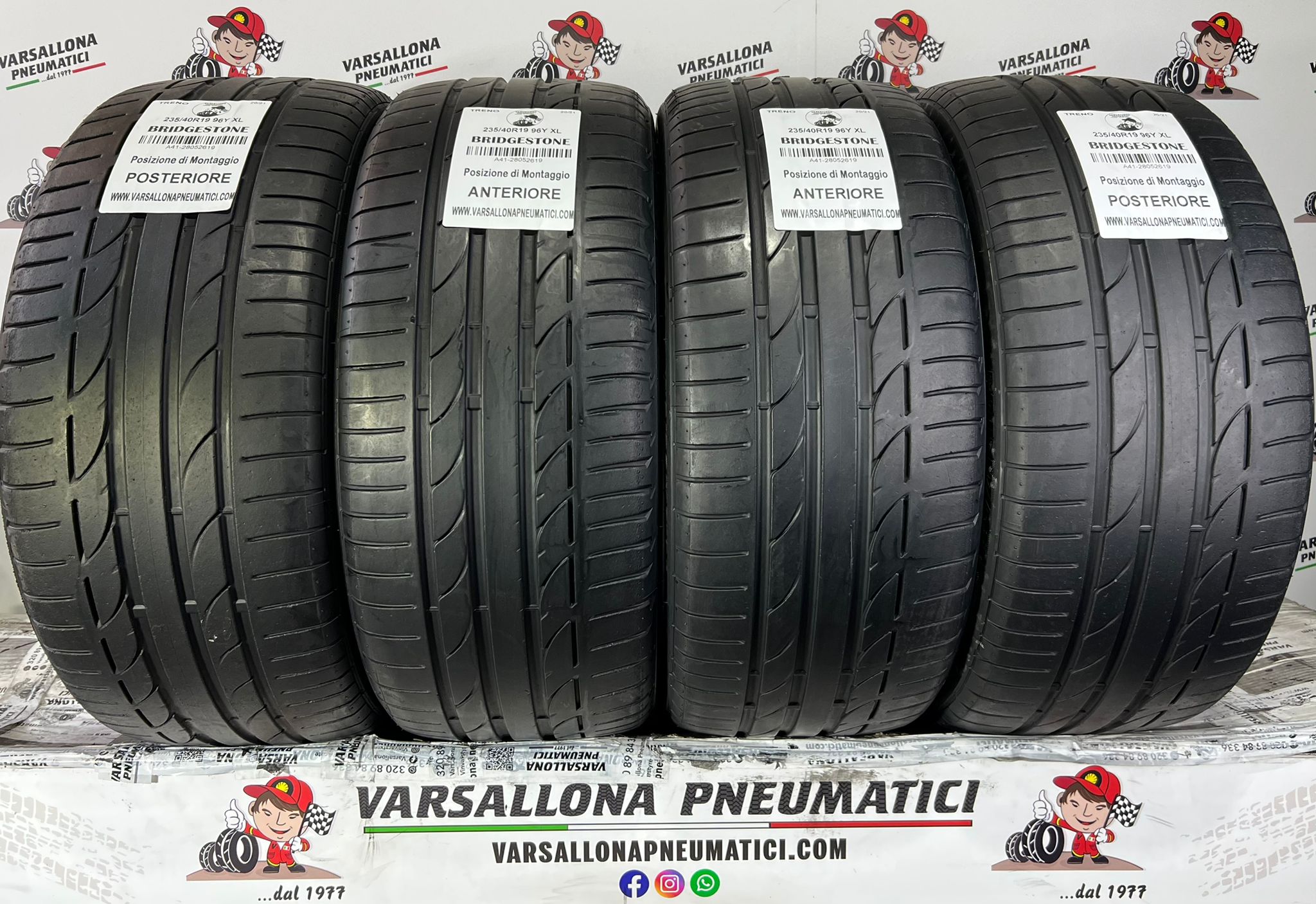 N.4 Pneumatici - 235/40R19 96Y XL BRIDGESTONE - Potenza S001