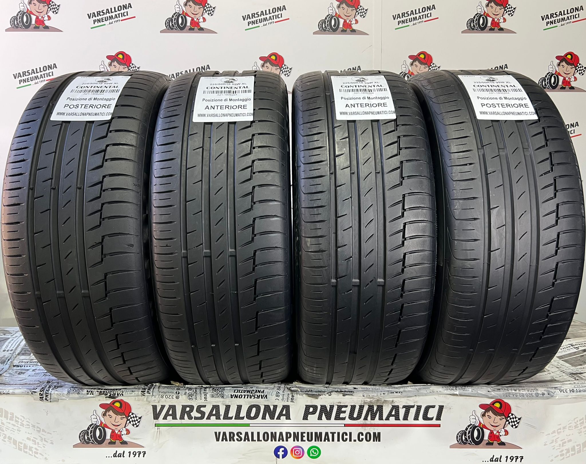N.4 Pneumatici - 225/50R18 99W XL CONTINENTAL - Premium Contact 6