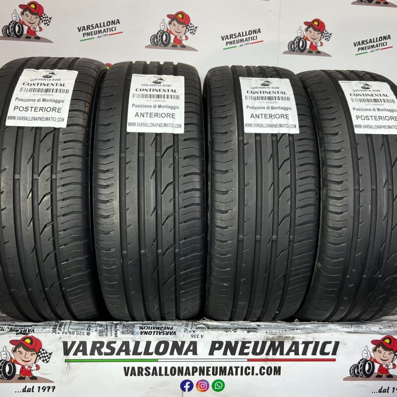 N.4 Pneumatici - 205/45R16 83W CONTINENTAL - Conti Premium Contact 2
