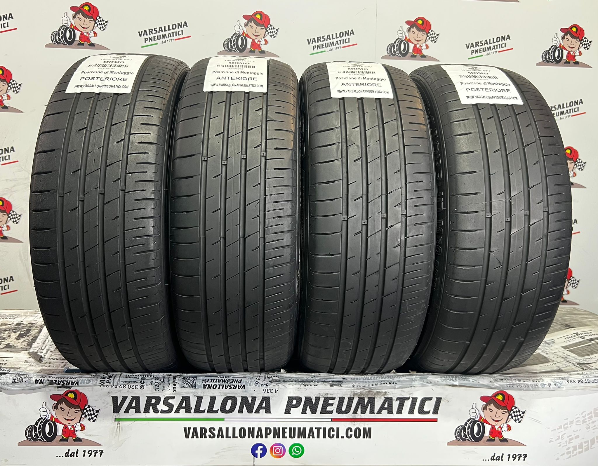 N.4 Pneumatici - 195/55R16 87V MOMO - Toprun M30