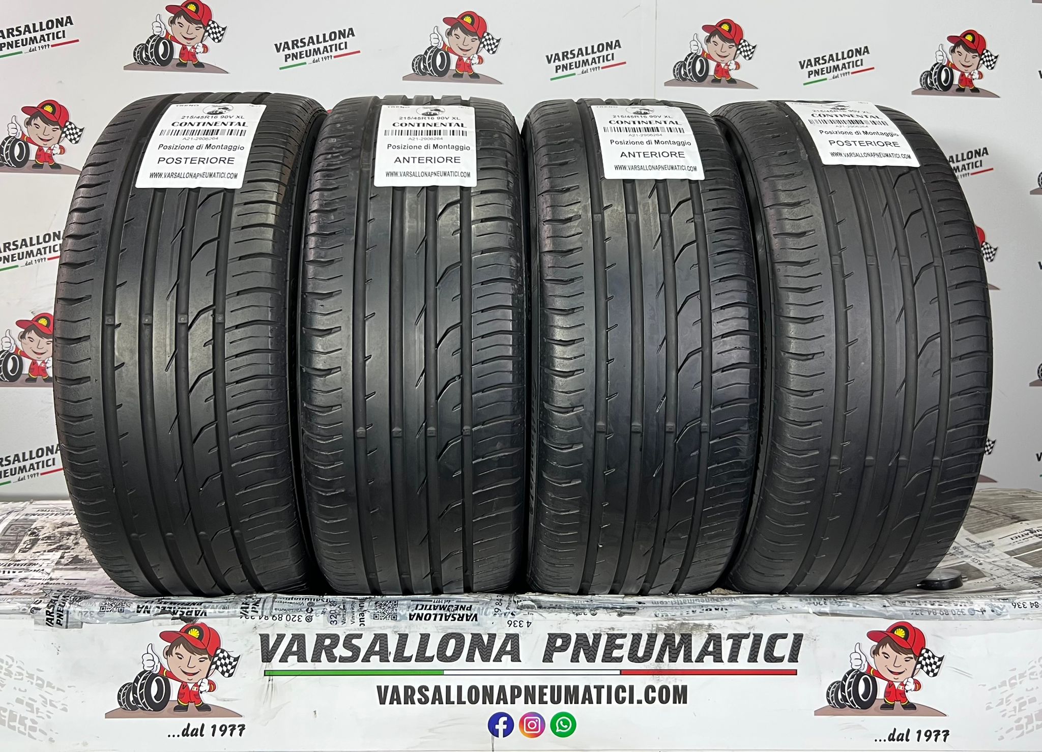 N.4 Pneumatici - 215/45R16 90V XL CONTINENTAL - Premium Contact 2
