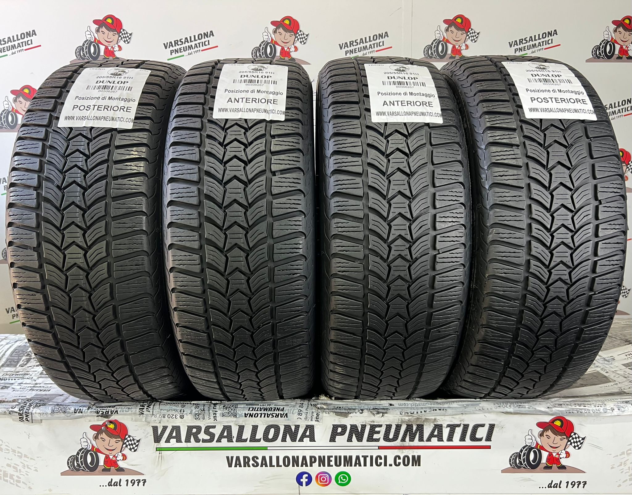 N.4 Pneumatici - 205/55R16 91H DUNLOP - Winter Trail