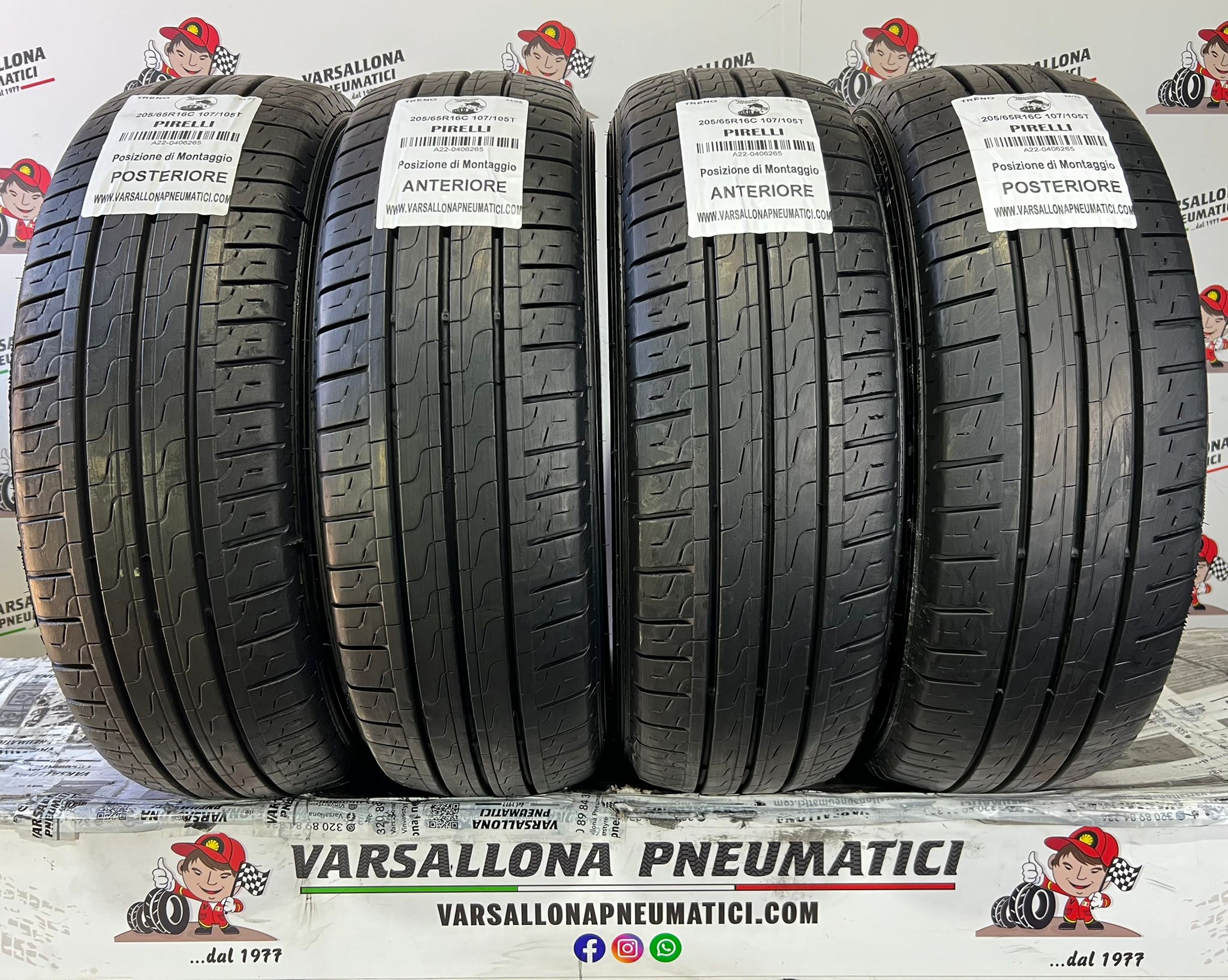 N.4 Pneumatici - 205/65R16C 107/105T PIRELLI - Carrier