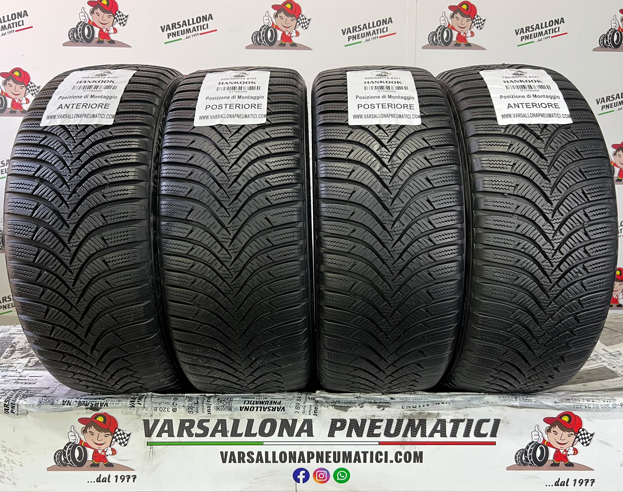 N.4 Pneumatici - 185/50R16 81H + 205/45R16 83H HANKOOK - Winter Icept RS2