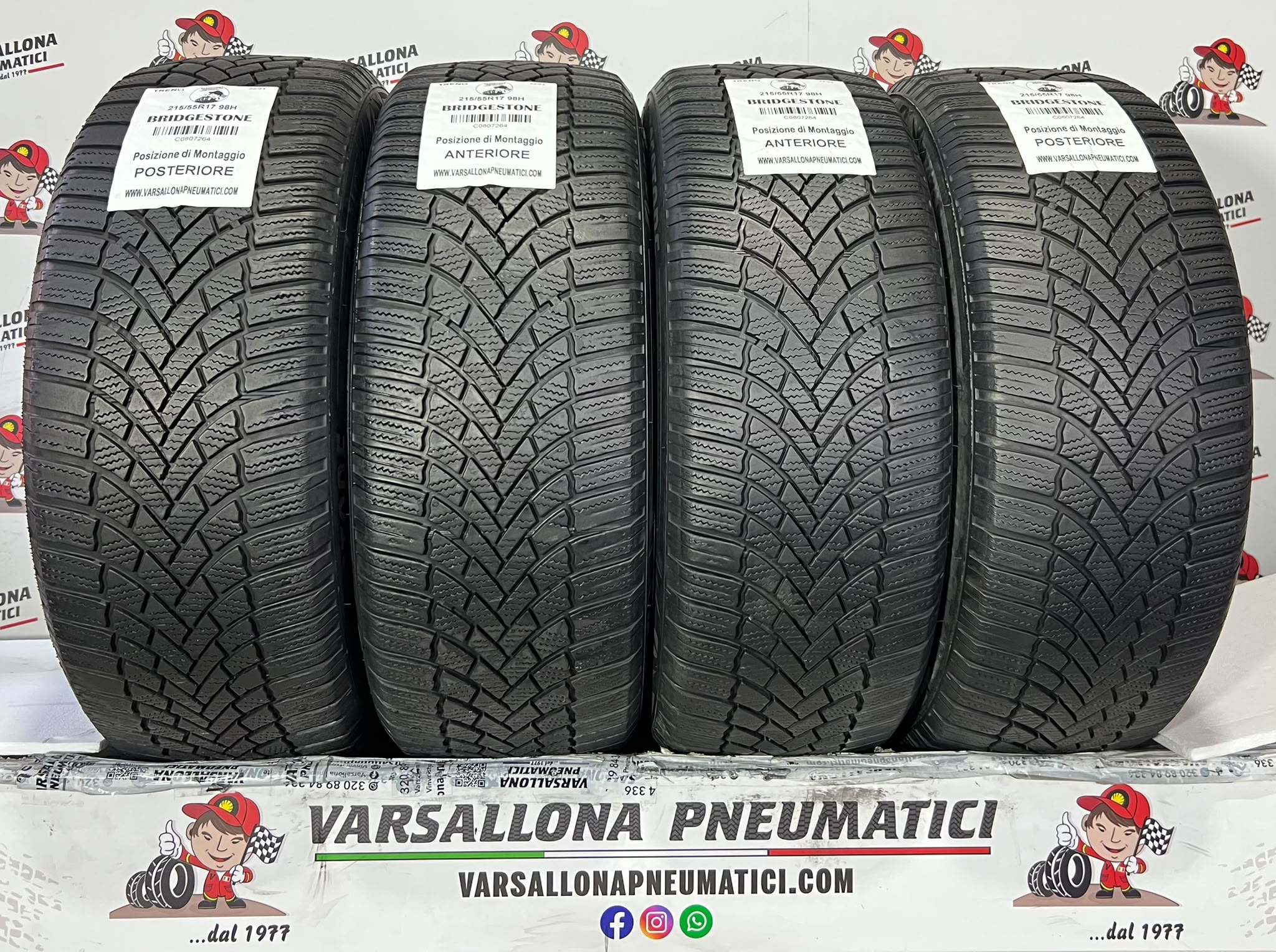 N.4 Pneumatici - 215/55R17 98H XL BRIDGESTONE - Blizzak LM005