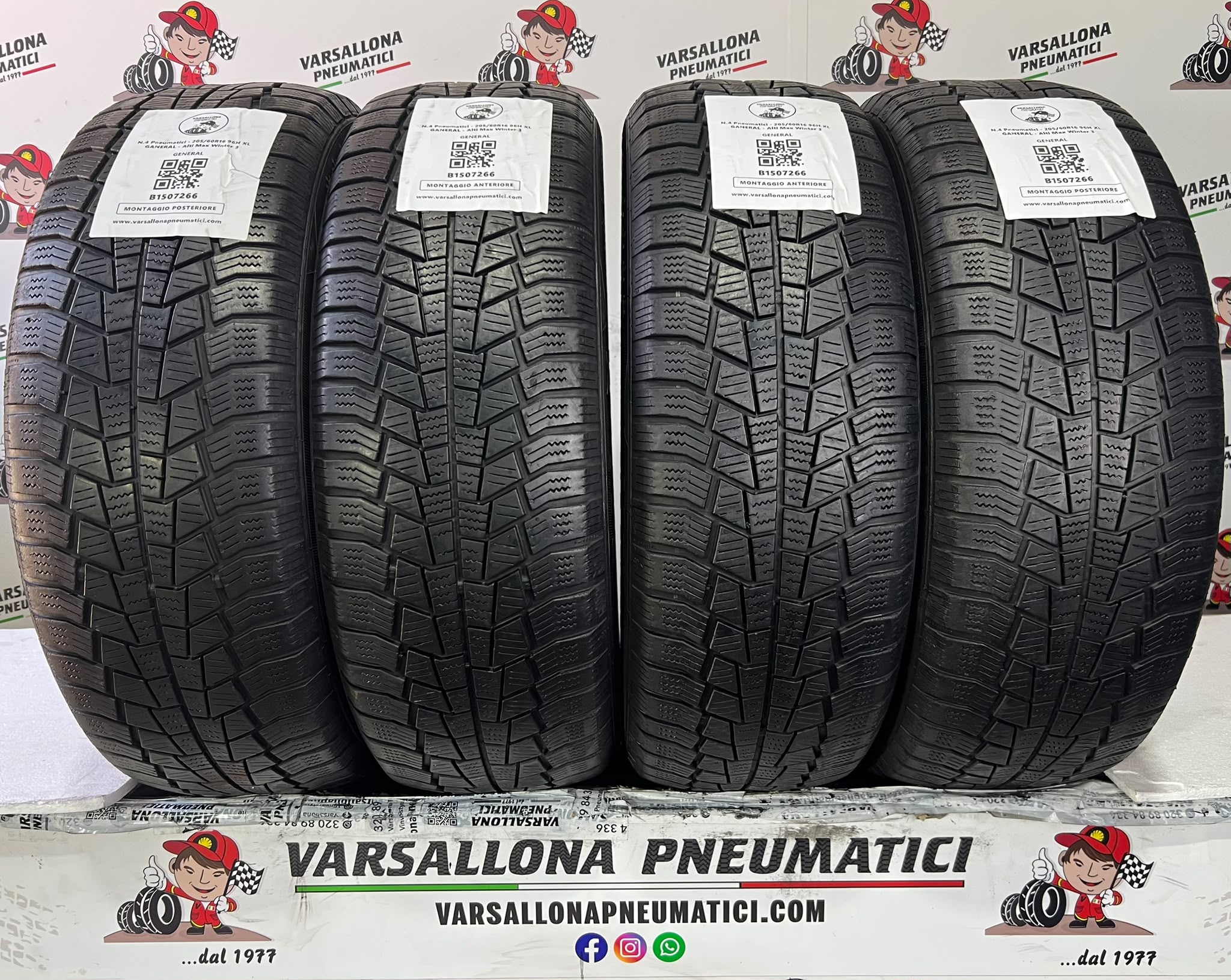 N.4 Pneumatici - 205/60R16 96H XL GENERAL - Altimax Winter 3
