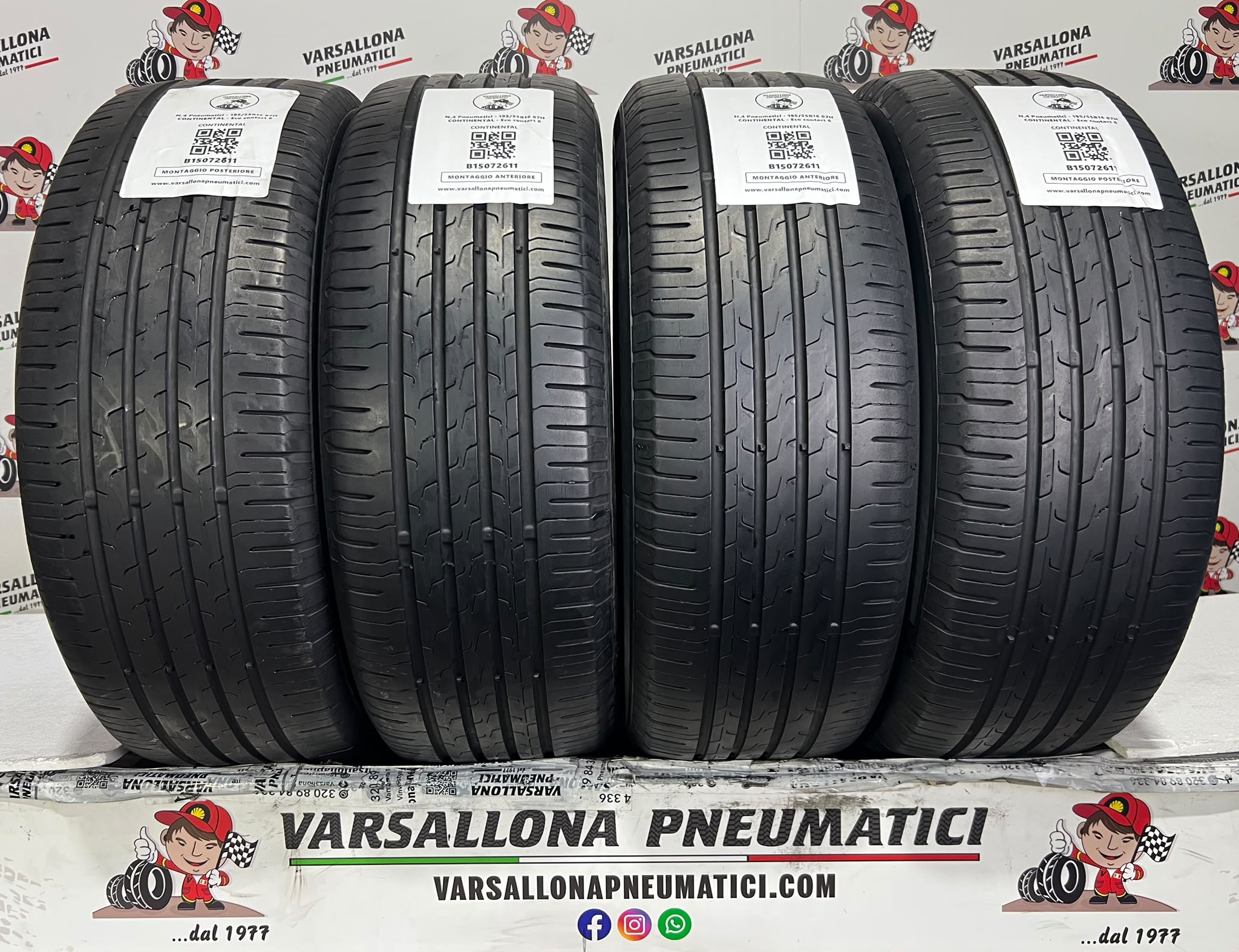 N.4 Pneumatici - 195/55R16 87H CONTINENTAL - Eco Contact 6
