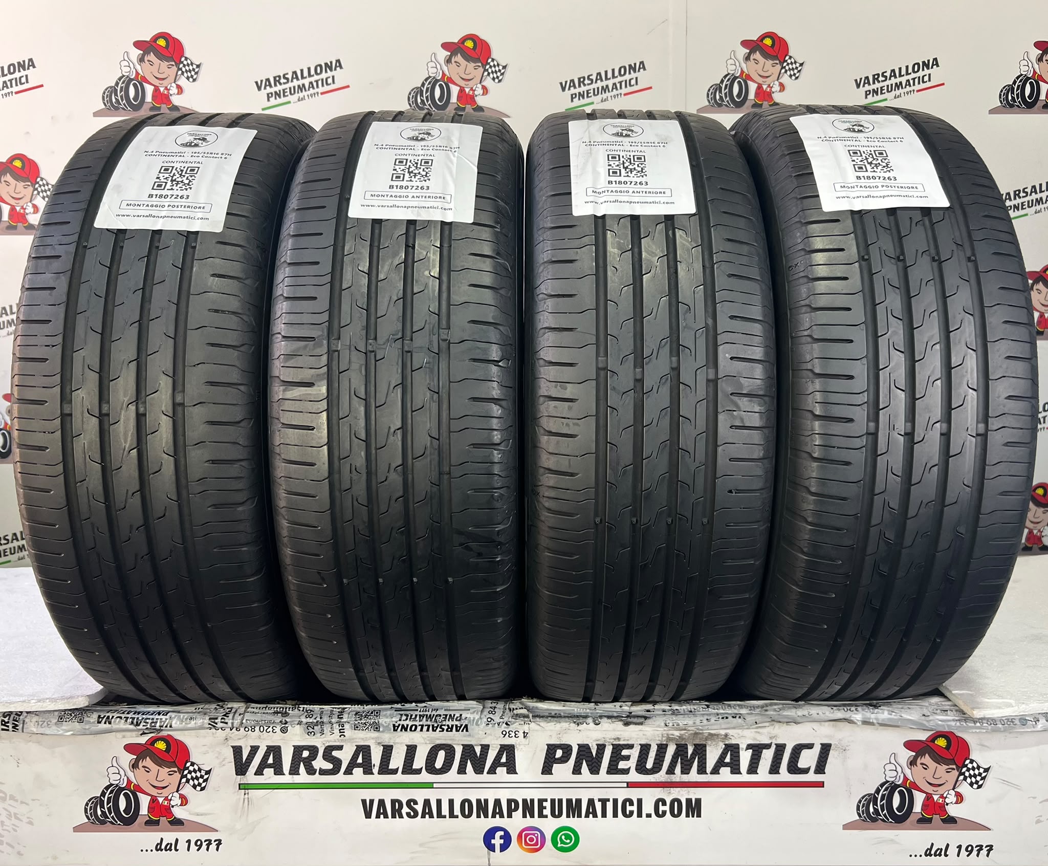 N.4 Pneumatici - 195/55R16 87H CONTINENTAL - Eco Contact 6