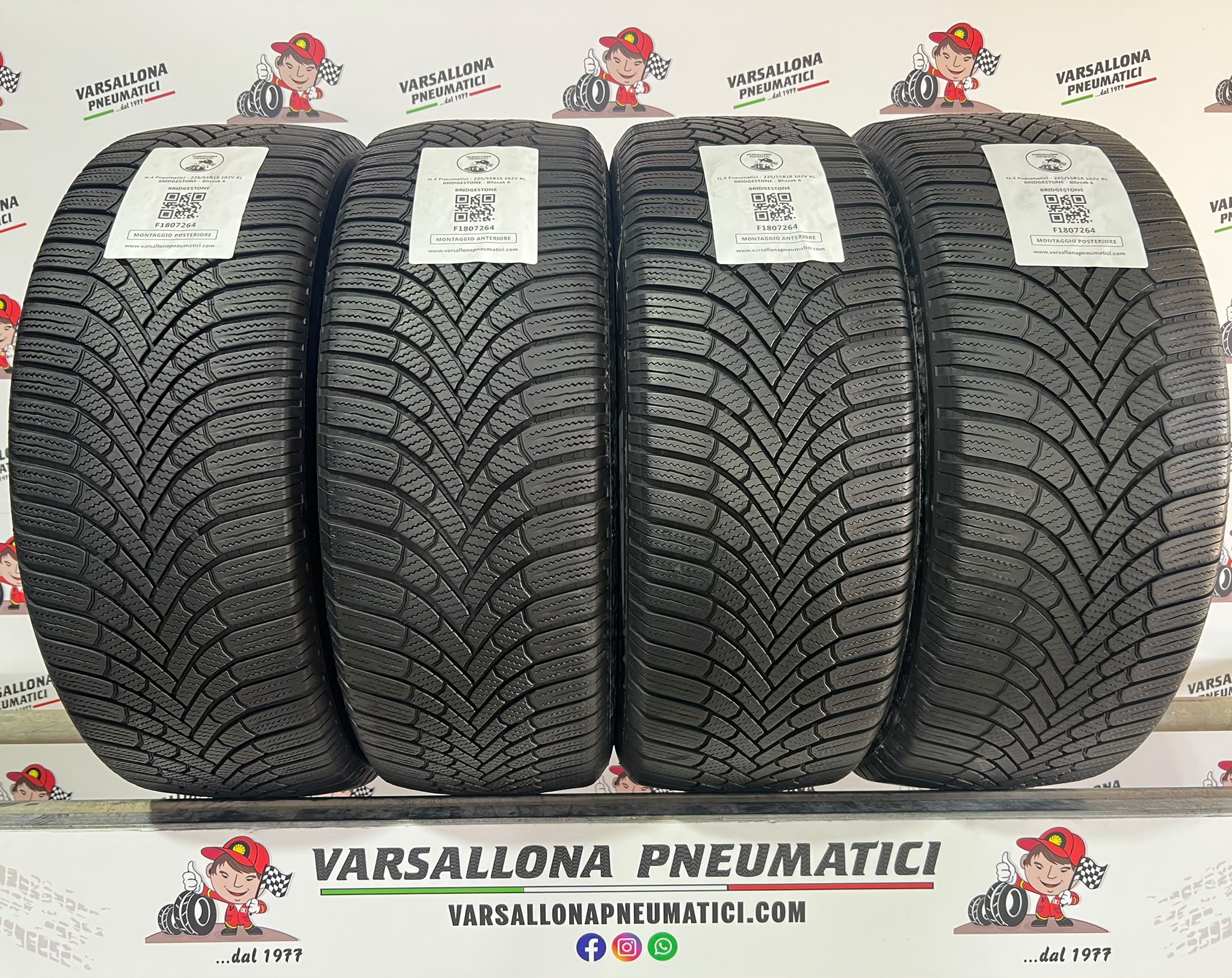 N.4 Pneumatici - 225/55R18 102V XL BRIDGESTONE - Blizzak 6
