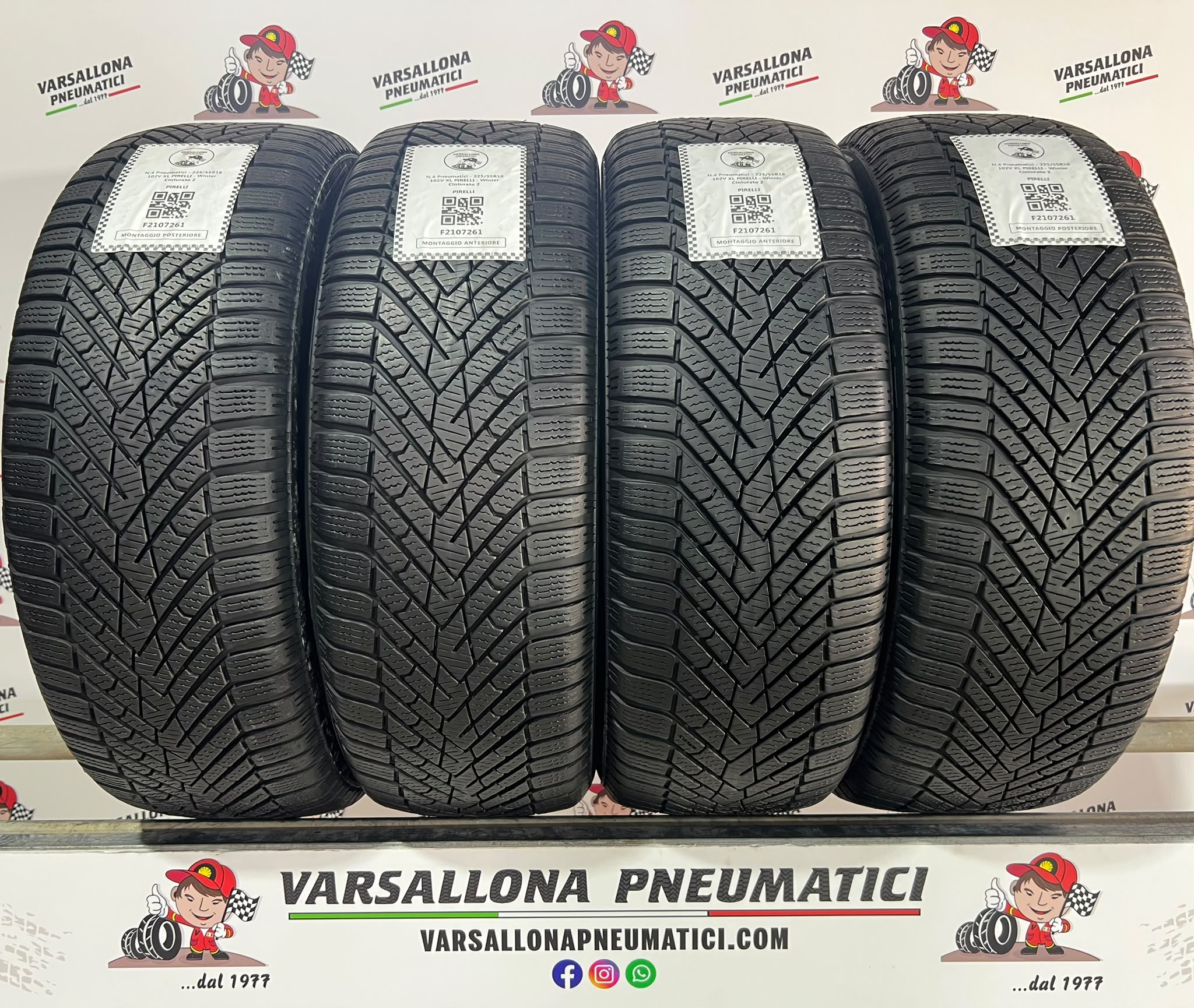 N.4 Pneumatici - 225/55R18 102V XL PIRELLI - Winter Cinturato 2
