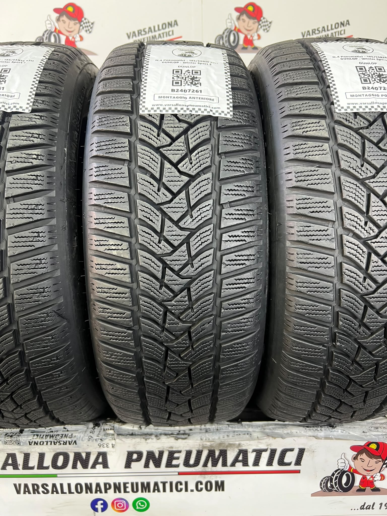N.4 Pneumatici - 195/55R16 87H DUNLOP - Winter Sport 5 - immagine 2