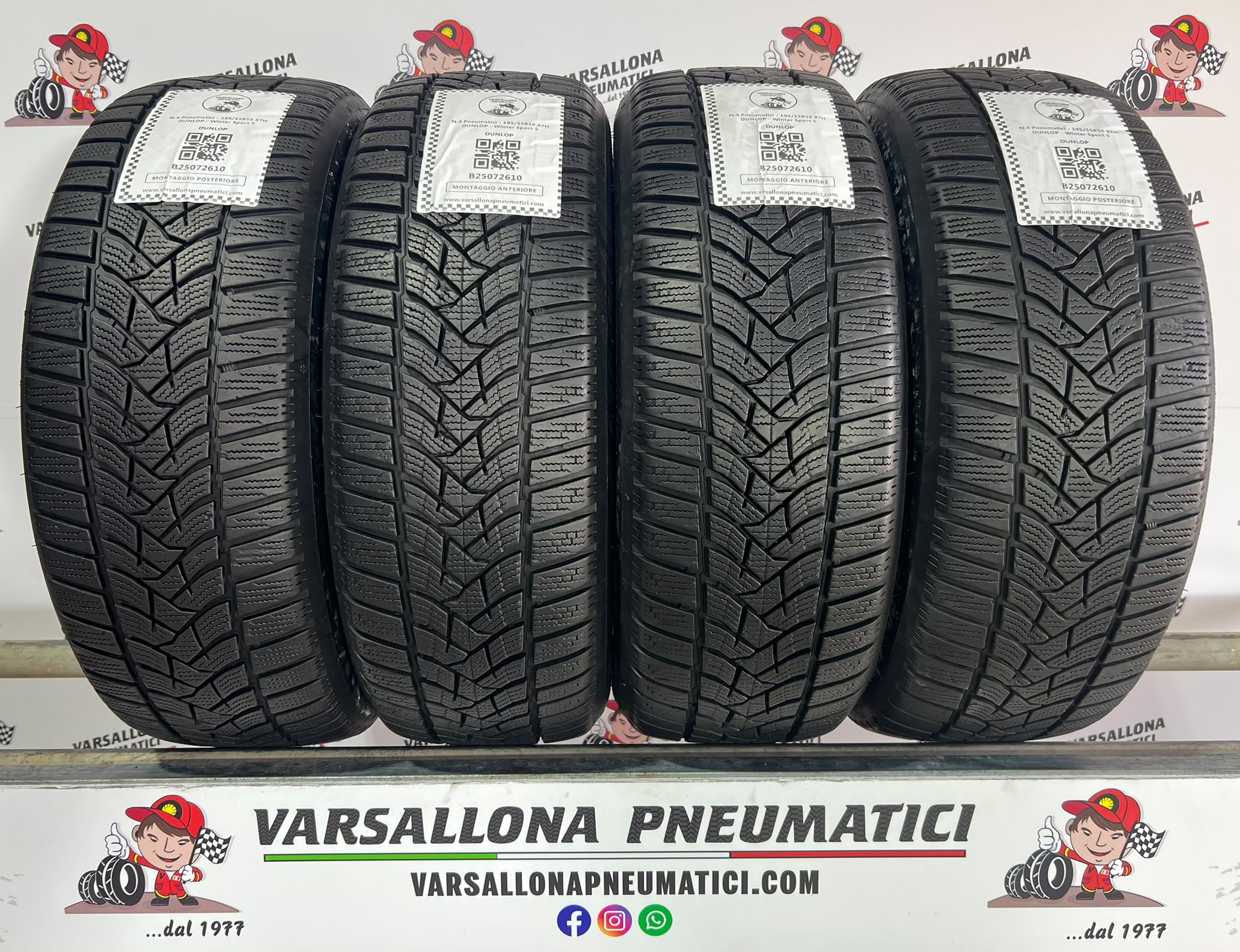 N.4 Pneumatici - 195/55R16 87H DUNLOP - Winter Sport 5