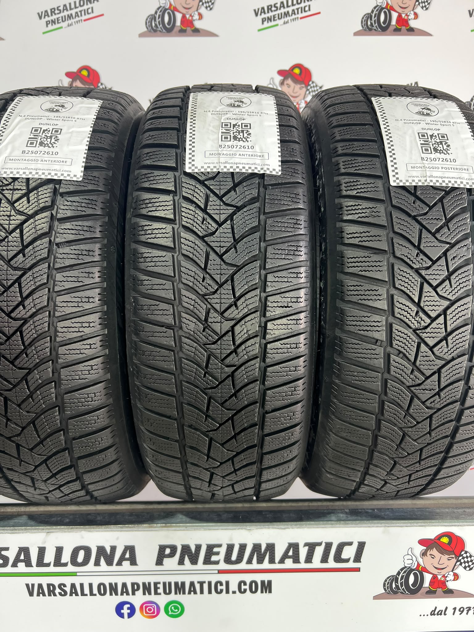 N.4 Pneumatici - 195/55R16 87H DUNLOP - Winter Sport 5 - immagine 2