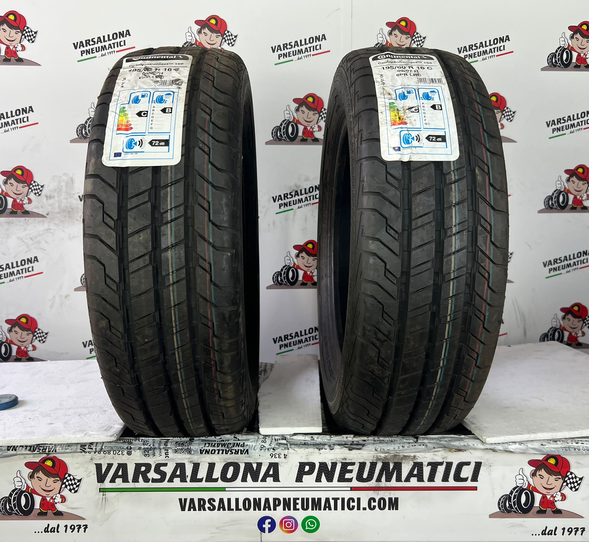 N.2 Pneumatici - 195/60R16C 99/97H CONTINENTAL - Conti Van Contact 100