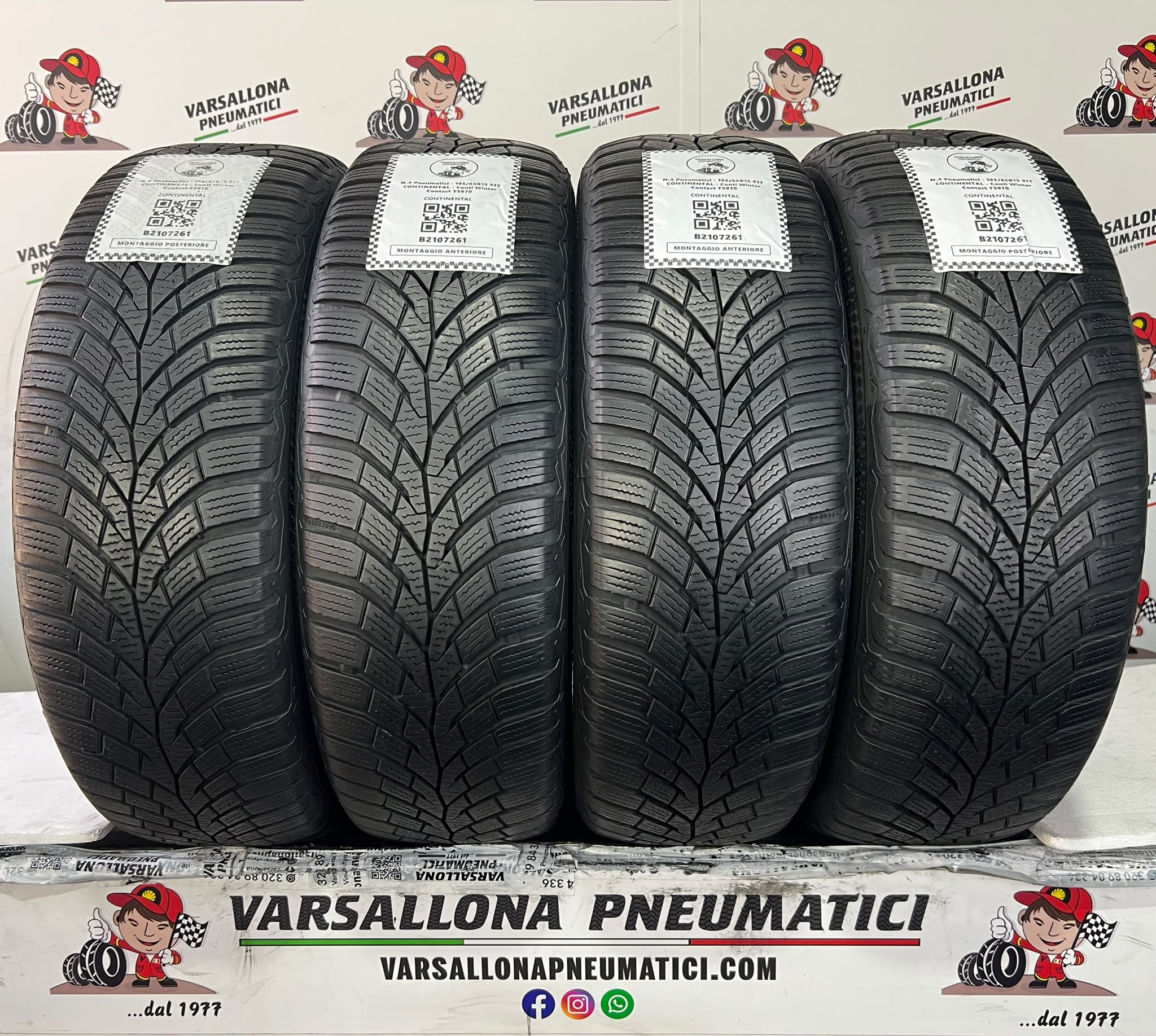 N.4 Pneumatici - 195/65R15 91T CONTINENTAL - Conti Winter Contact TS870