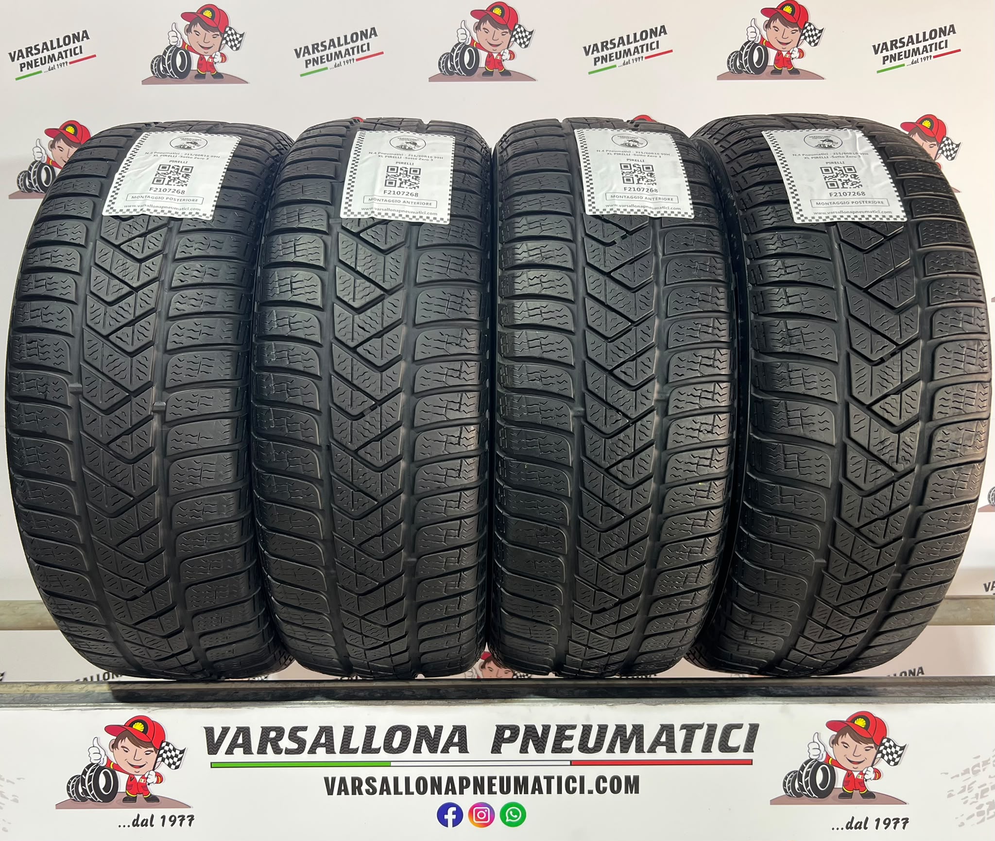 N.4 Pneumatici - 215/60R16 99H XL PIRELLI - Sottozero 3 Winter