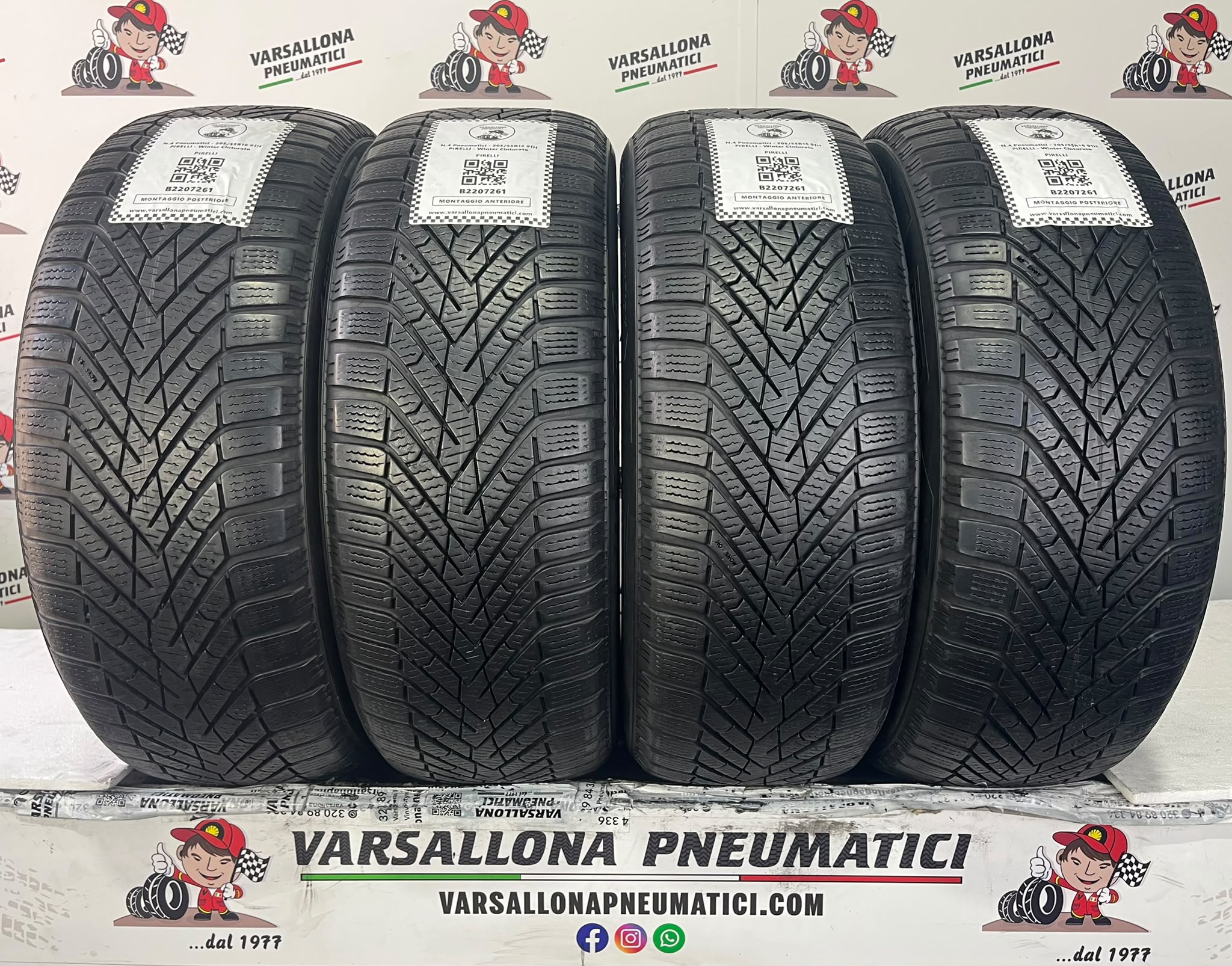 N.4 Pneumatici - 205/55R16 91H PIRELLI - Winter Cinturato