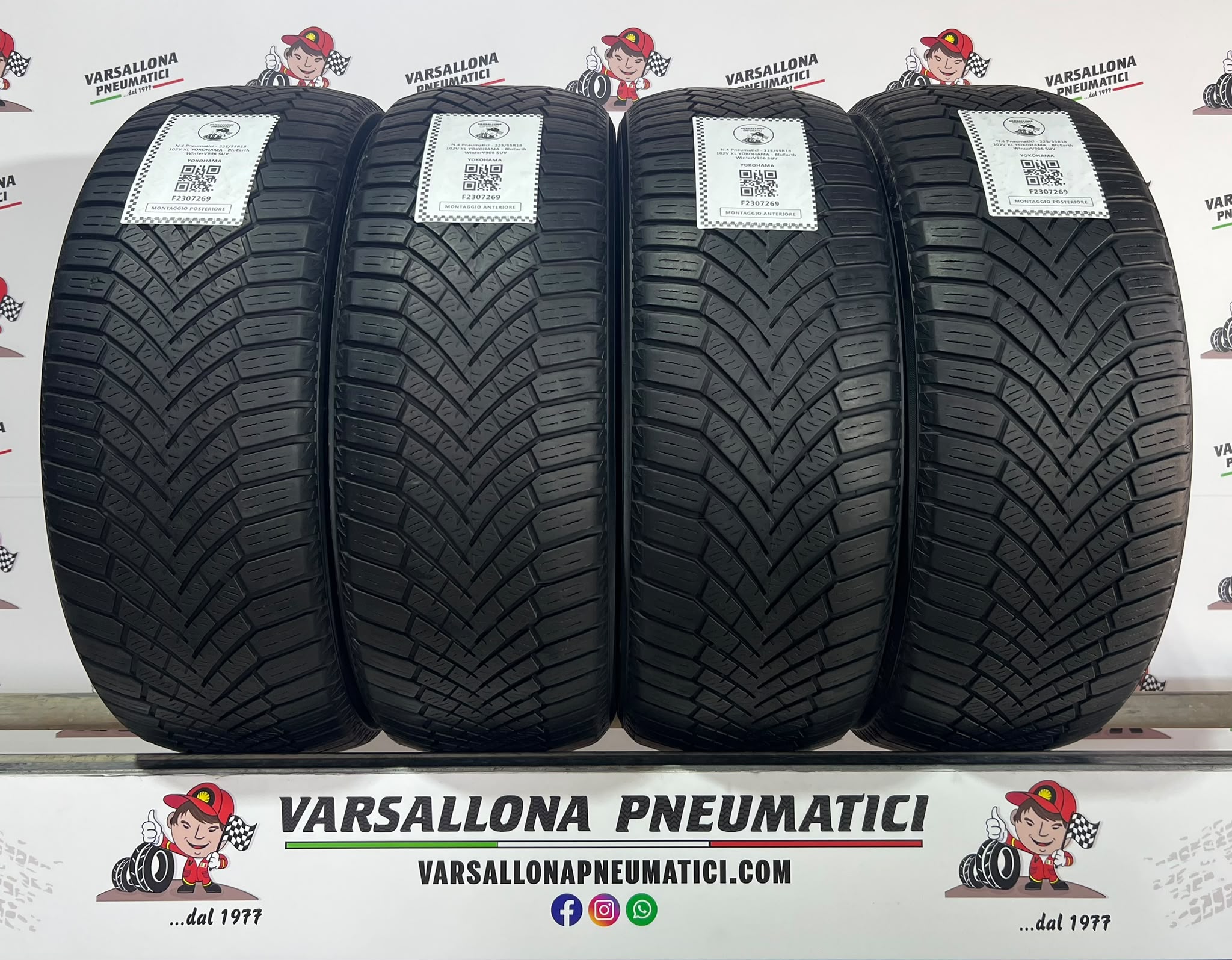 N.4 Pneumatici - 225/55R18 102V XL YOKOHAMA - BluEarth WinterV906 SUV