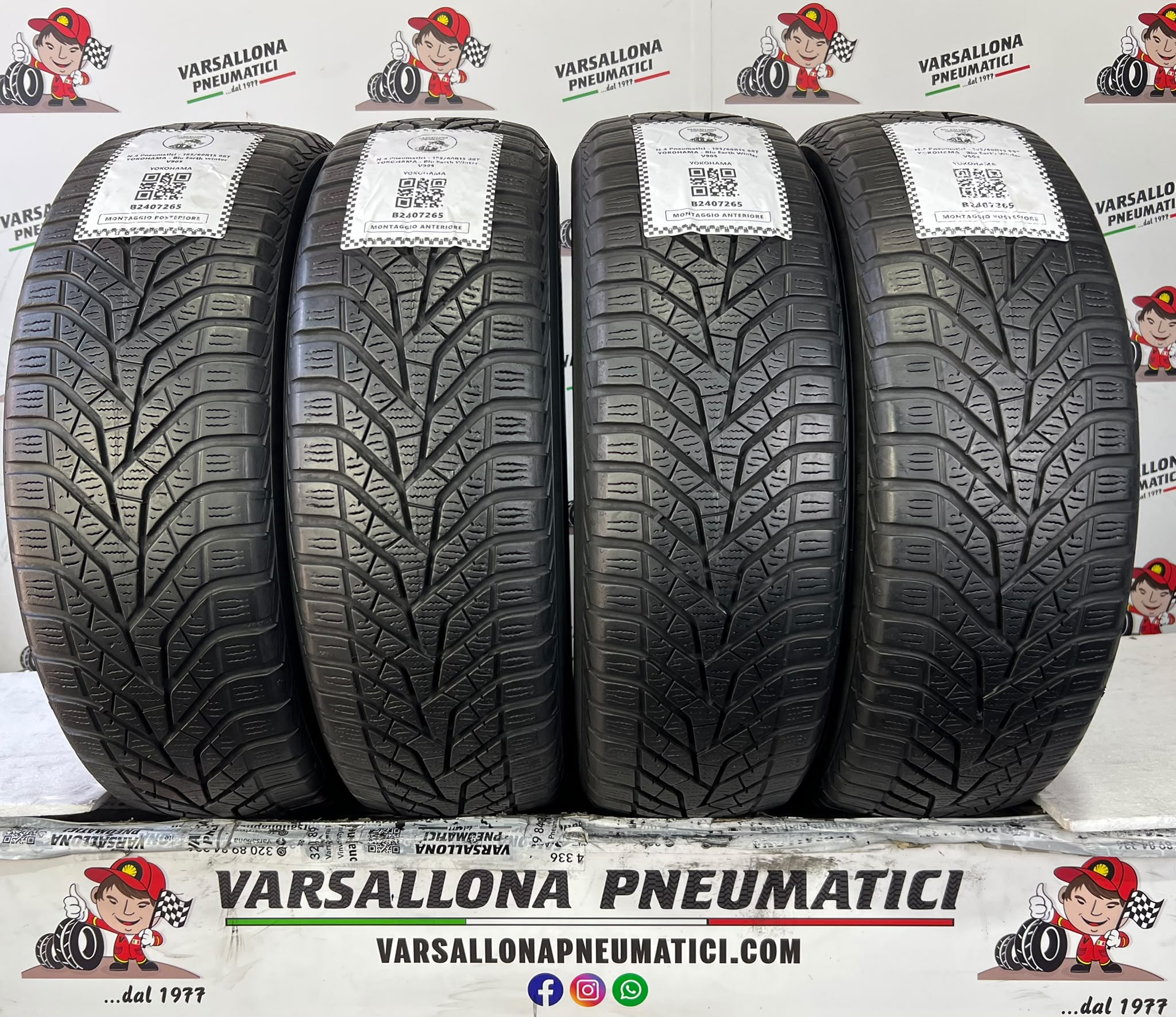 N.4 Pneumatici - 185/60R15 88T YOKOHAMA - BluEarth Winter V905