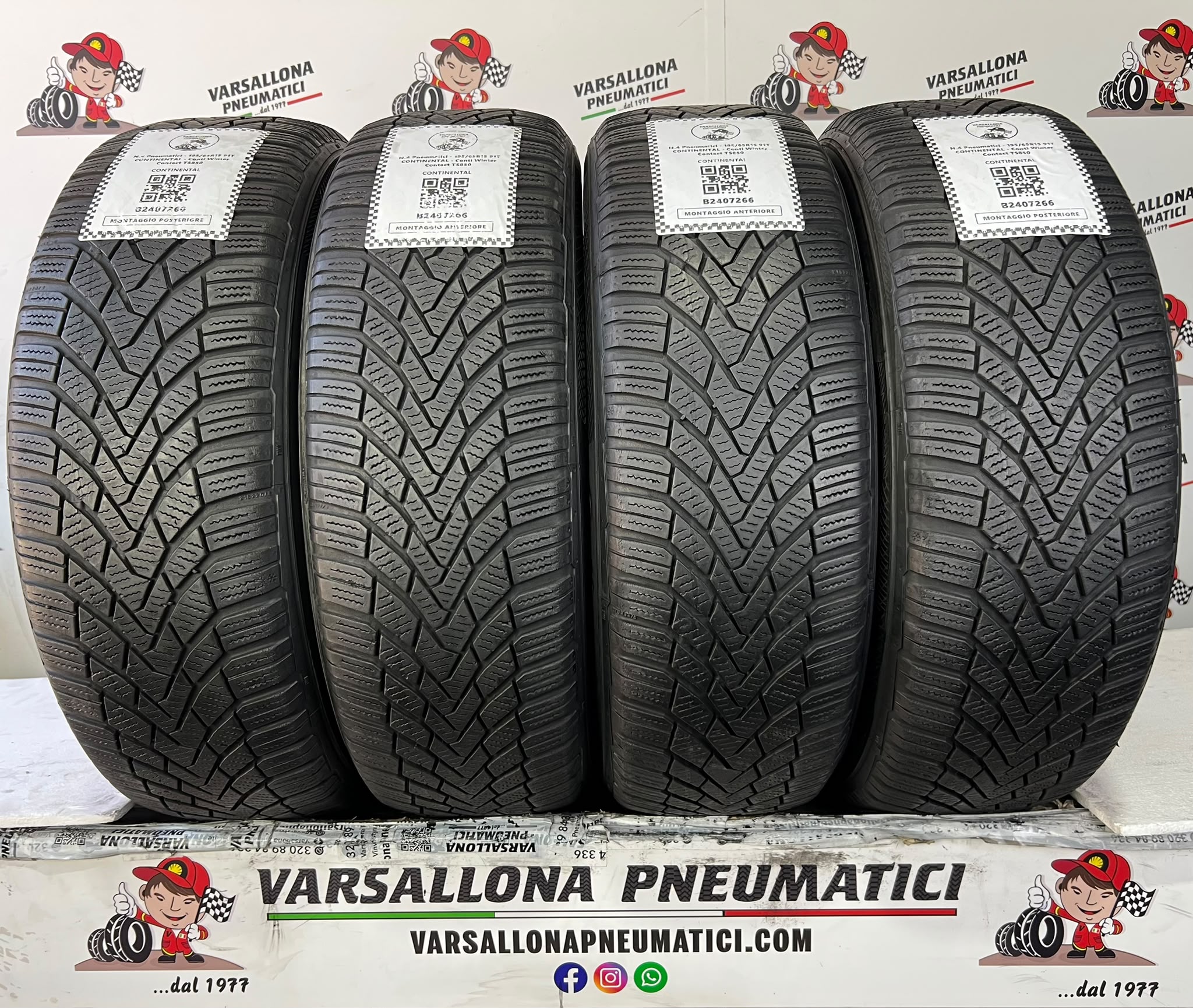 N.4 Pneumatici - 195/65R15 91T CONTINENTAL - Conti Winter Contact TS850
