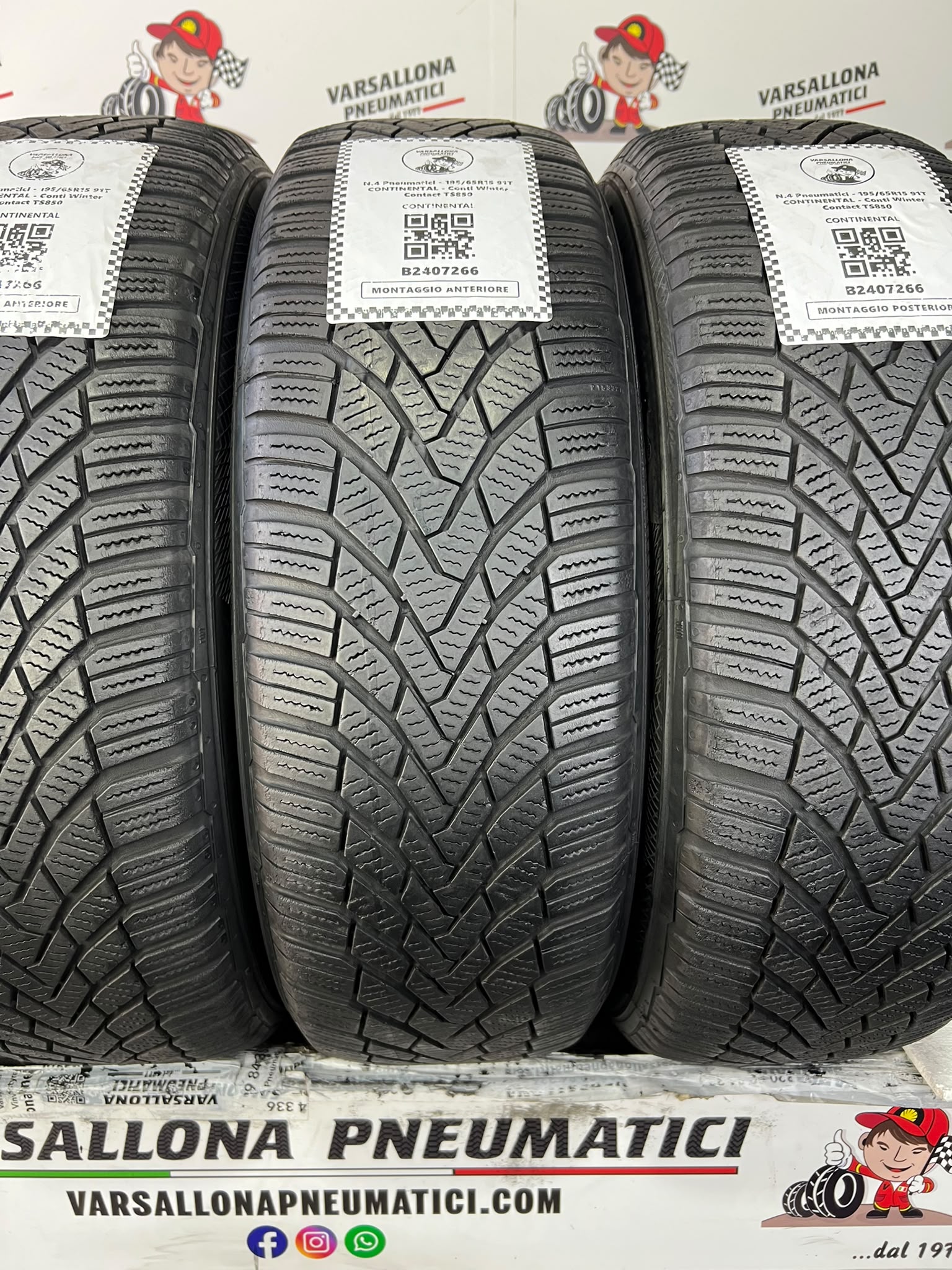 N.4 Pneumatici - 195/65R15 91T CONTINENTAL - Conti Winter Contact TS850 - immagine 2