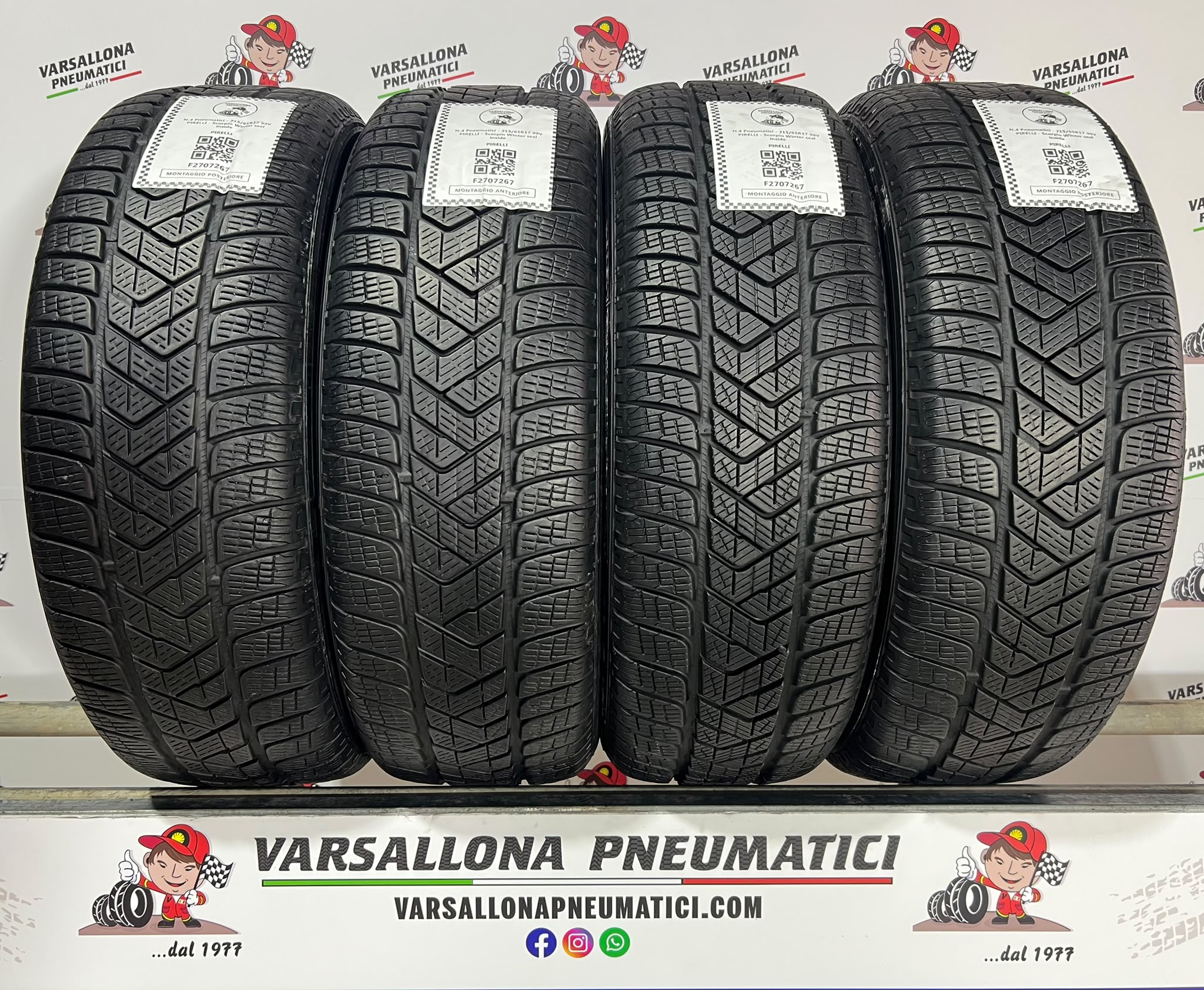 N.4 Pneumatici - 215/65R17 99V PIRELLI - Scorpin Winter Seal inside