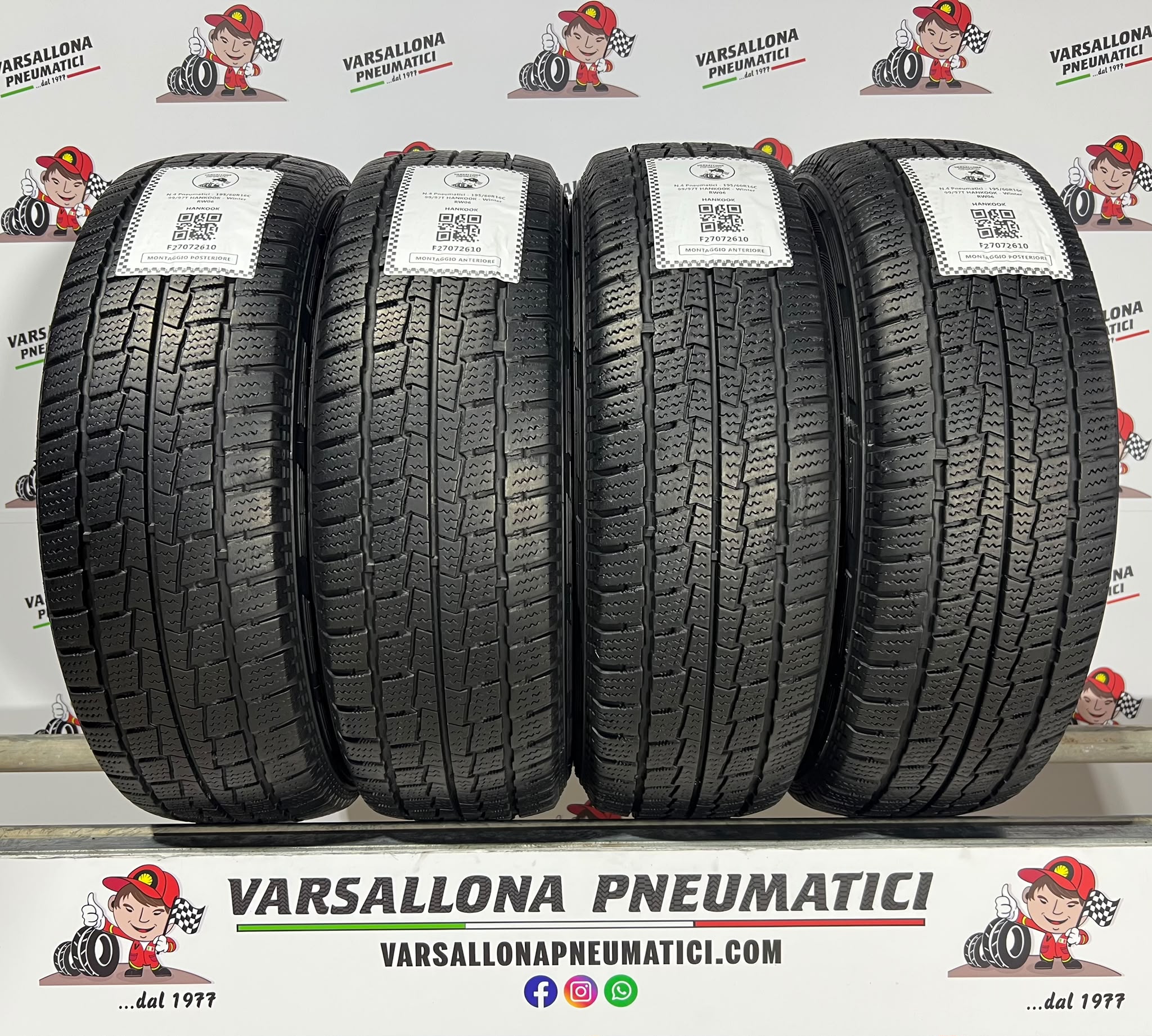 N.4 Pneumatici - 195/60R16C 99/97T HANKOOK - Winter RW06
