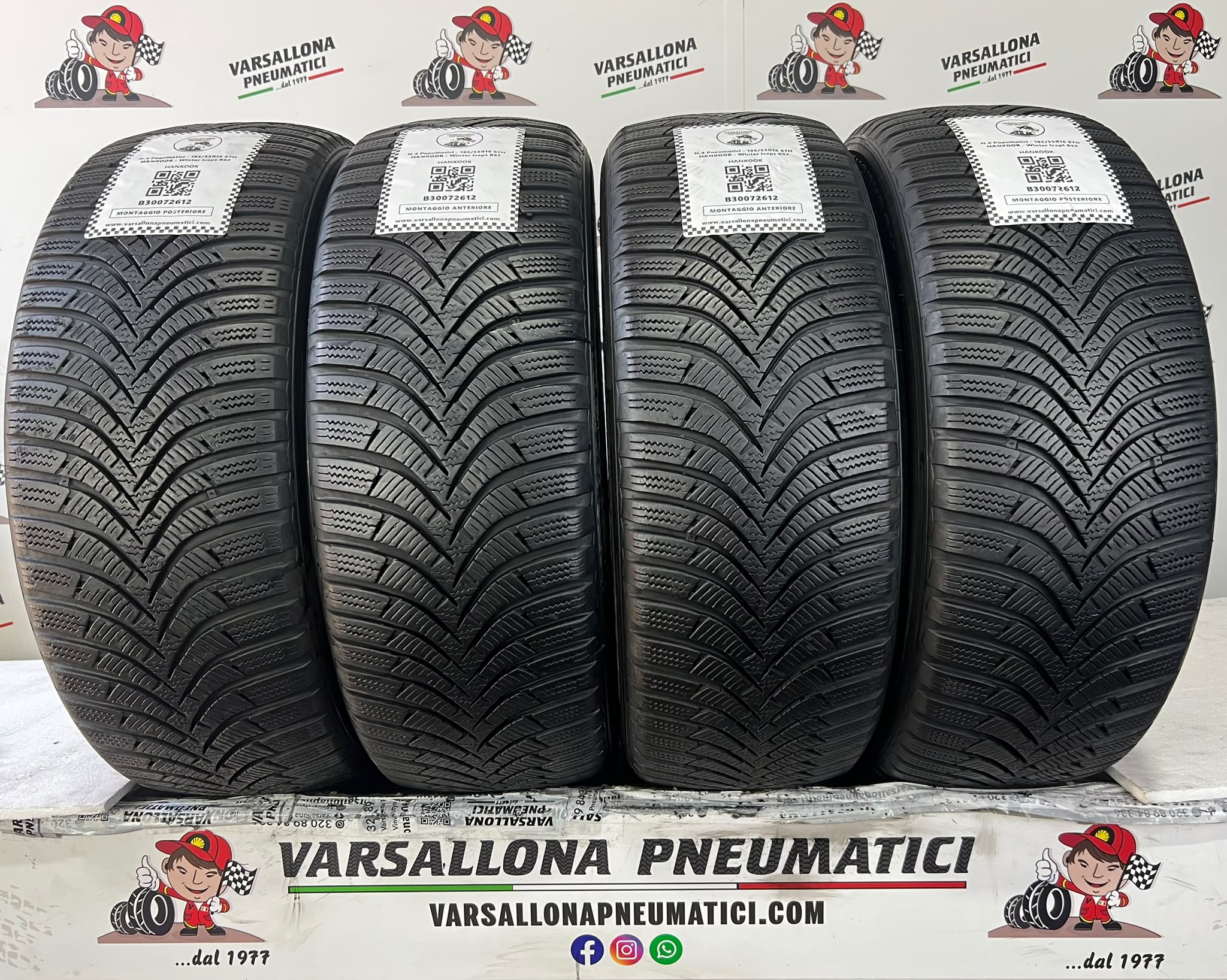 N.4 Pneumatici - 195/55R16 87H HANKOOK - Winter Icept RS2