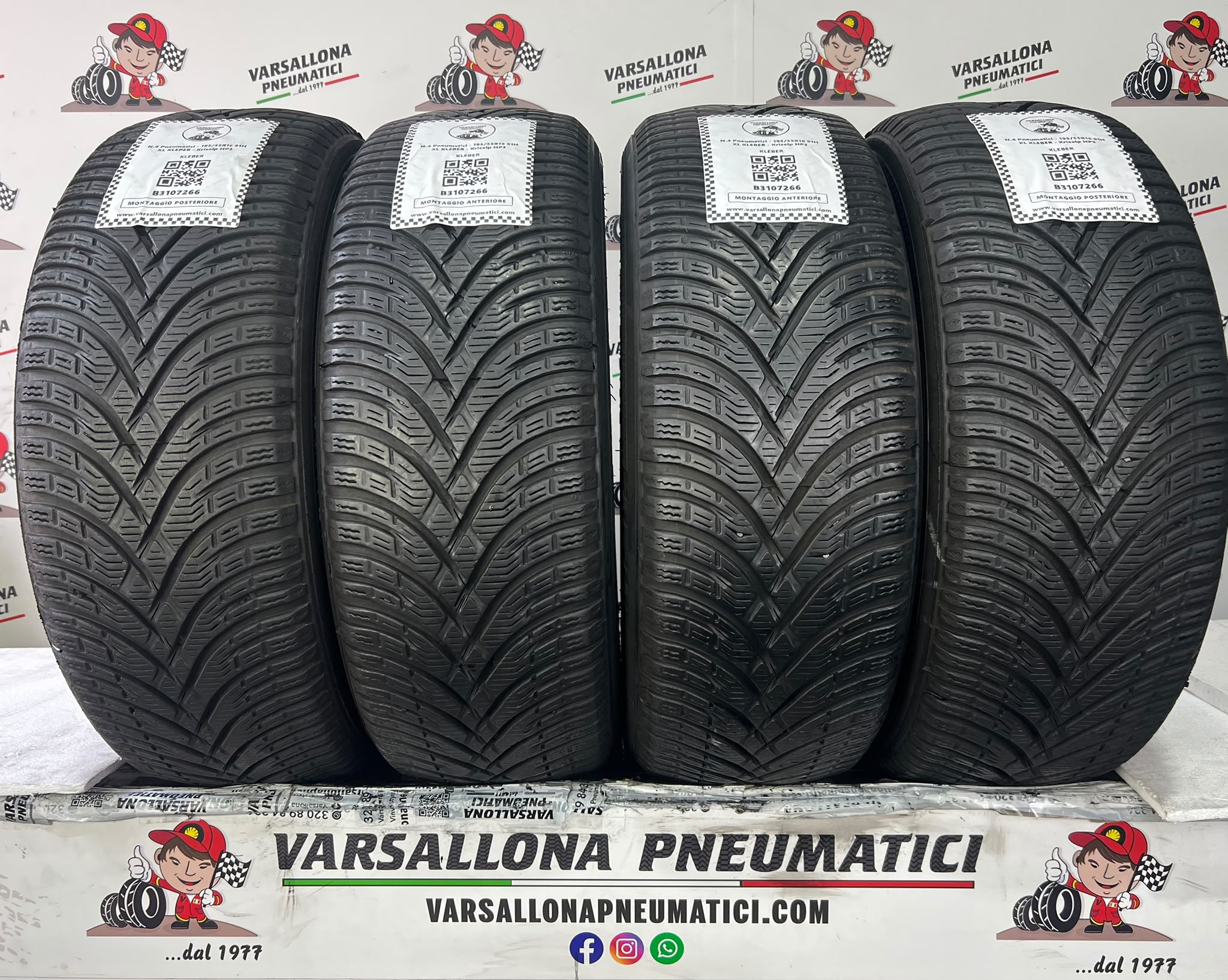 N.4 Pneumatici - 195/55R16 91H XL KLEBER - Krisalp HP3