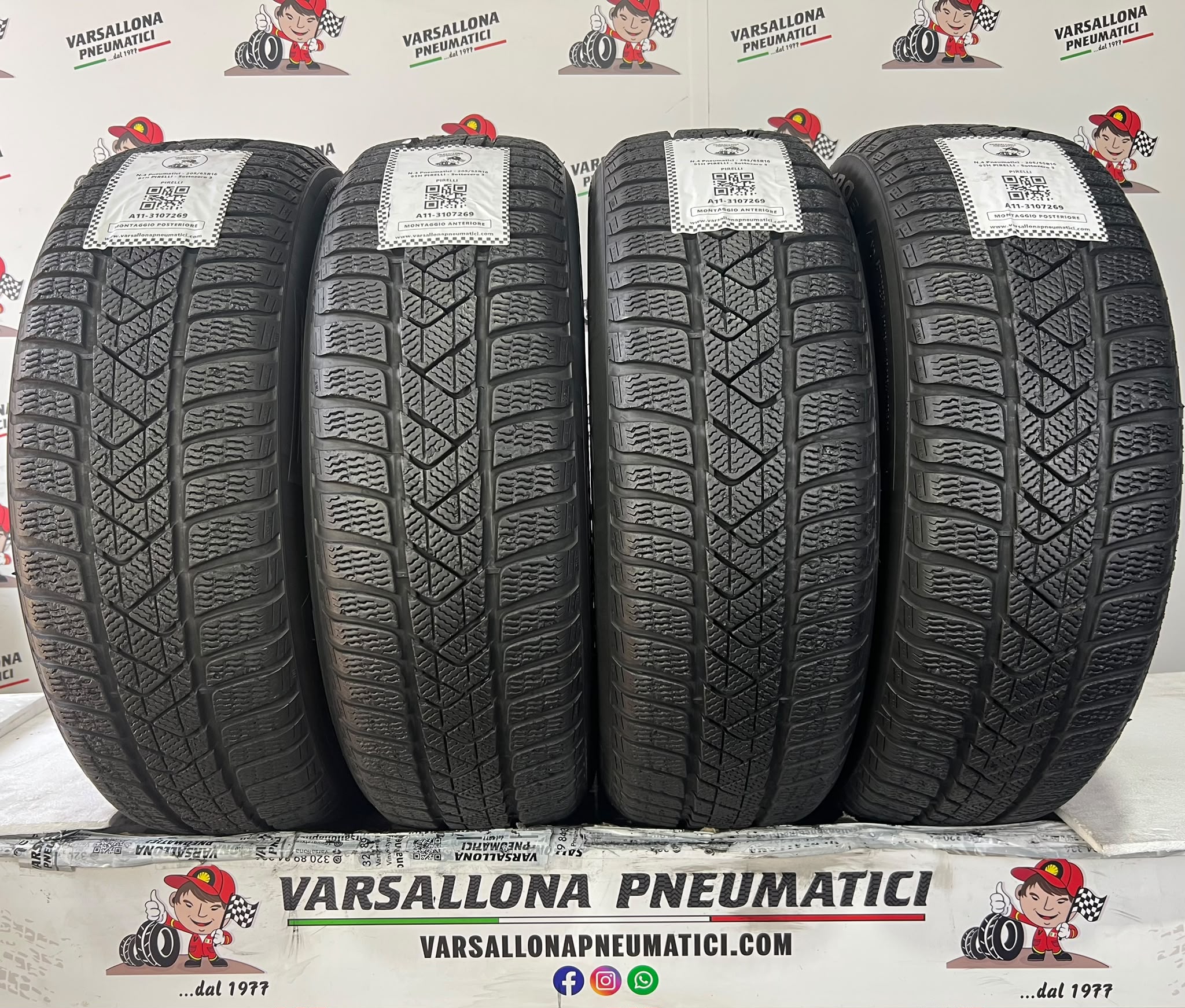 N.4 Pneumatici - 205/65R16 95H PIRELLI - Sottozero 3 Winter