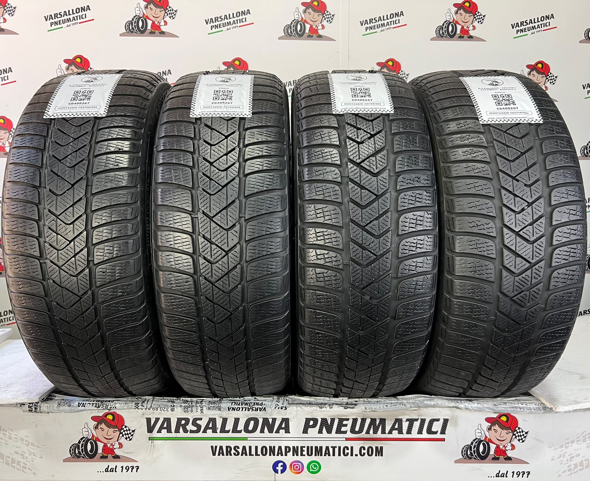 N.4 Pneumatici - 225/55R17 97H PIRELLI - Sottozero 3 Winter