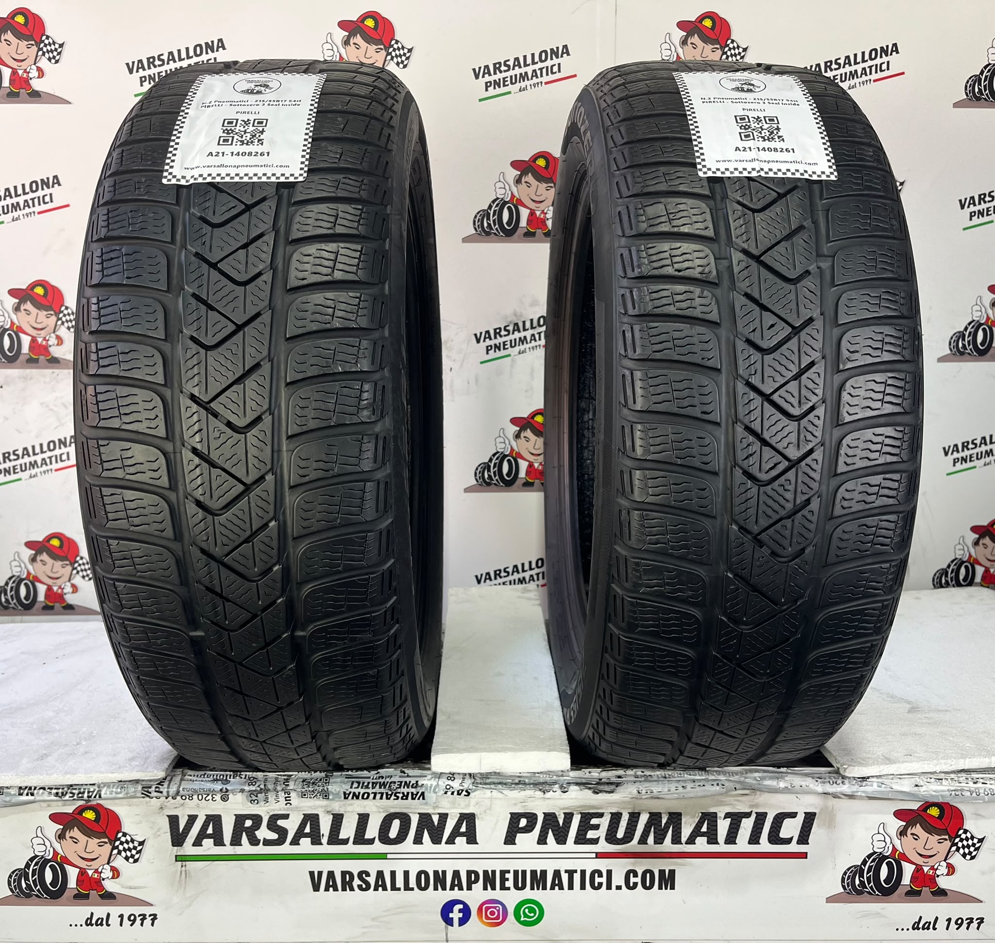 N.2 Pneumatici - 215/55R17 94H PIRELLI - Sottozero 3 Seal Inside