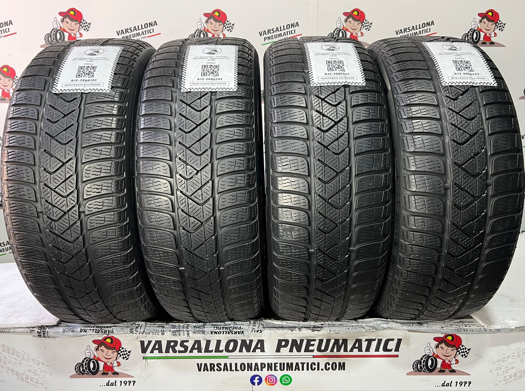 N.4 Pneumatici - 215/55R17 94H PIRELLI - Sottozero 3 Seal Inside