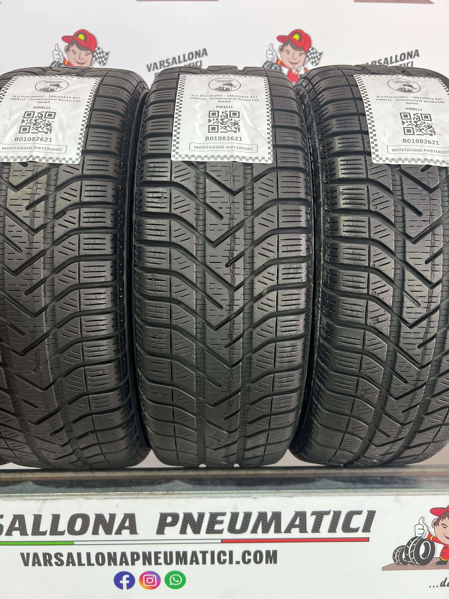 N.4 Pneumatici - 185/55R15 82T PIRELLI - Snow Control Winter 190 Serie3 - immagine 2