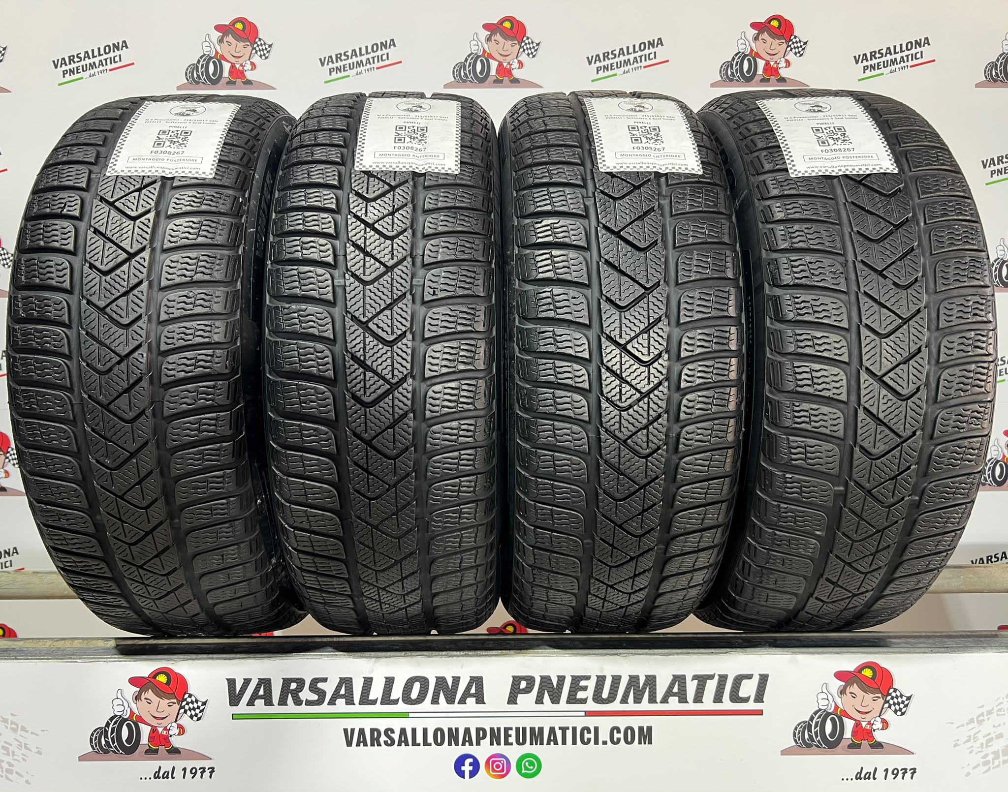 N.4 Pneumatici - 215/55R17 94H PIRELLI - Sottozero 3 Seal Inside