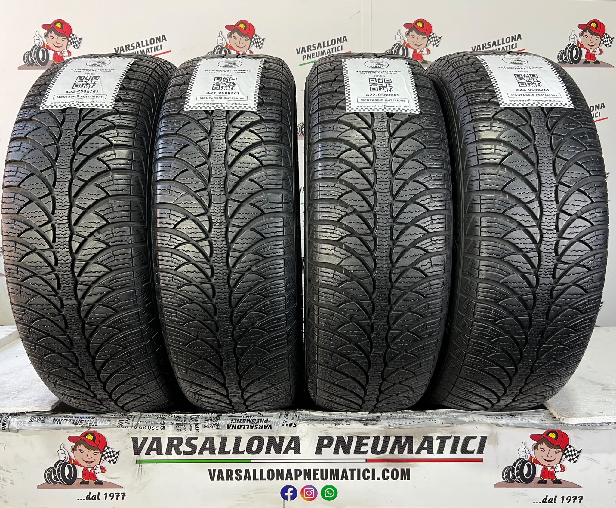 N.4 Pneumatici - 195/60R16C 99/97T FULDA - Kristall Montero 3