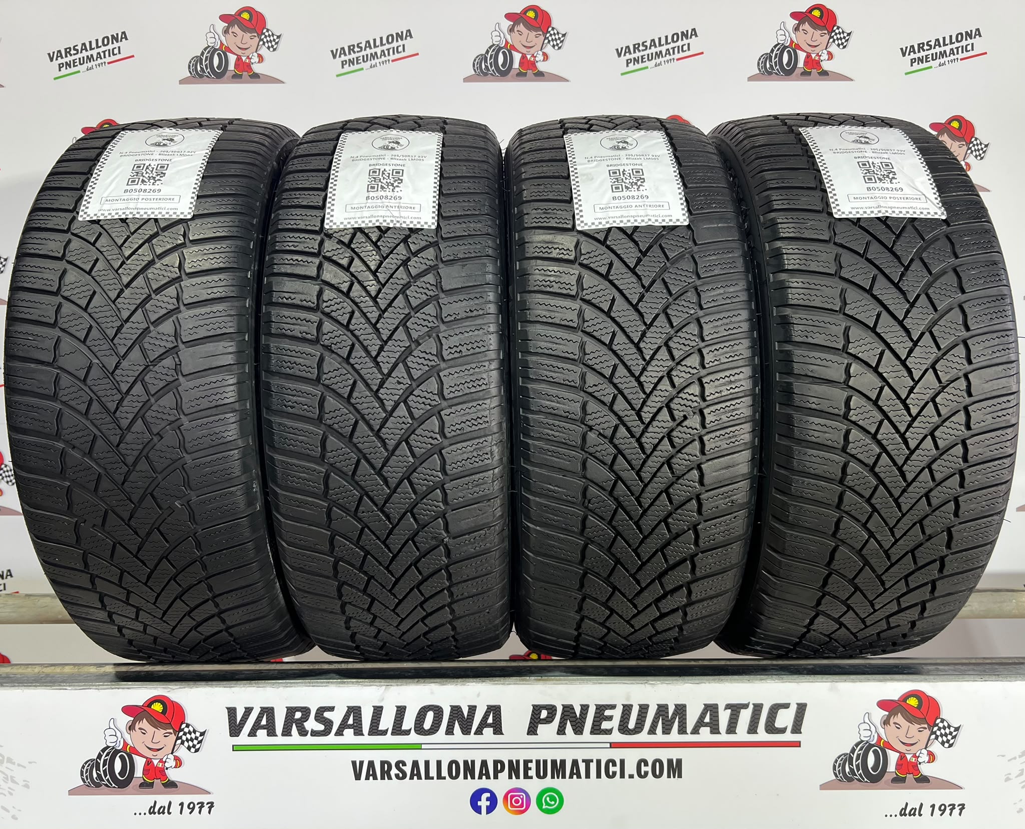 N.4 Pneumatici - 205/50R17 93V XL BRIDGESTONE - Blizzak LM005