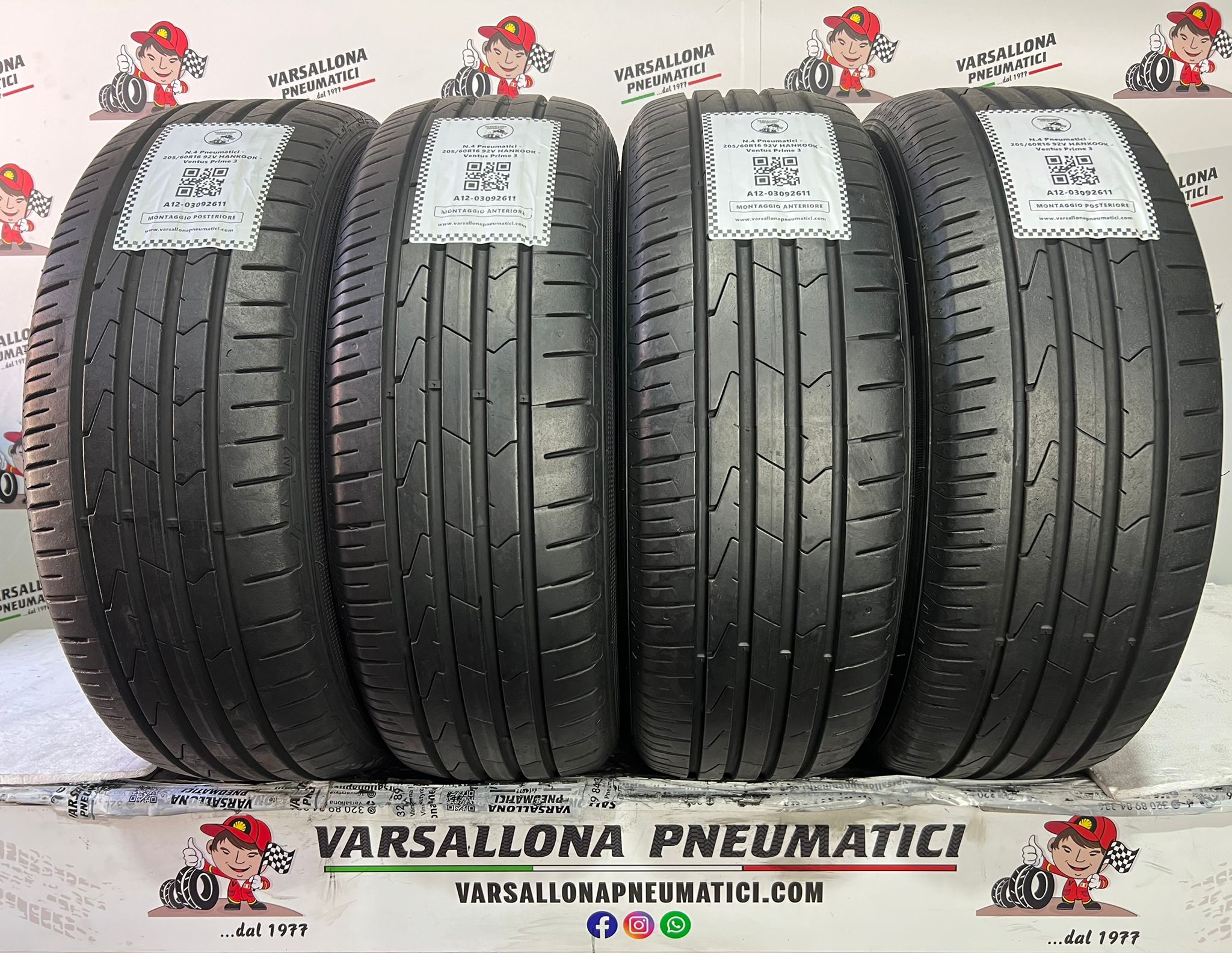 N.4 Pneumatici - 205/60R16 92V HANKOOK - Ventus Prime 3