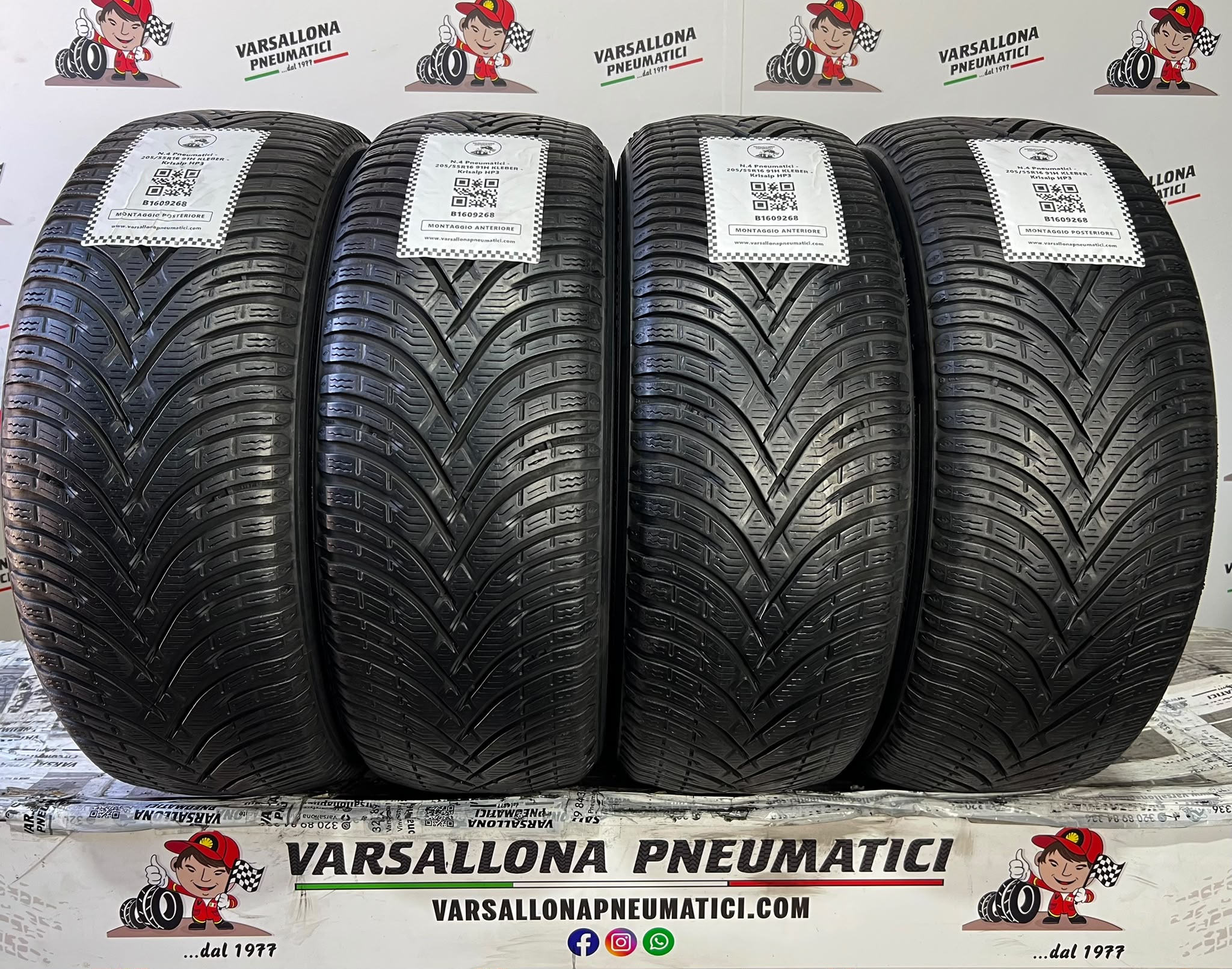 N.4 Pneumatici - 205/55R16 91H KLEBER - Krisalp HP3