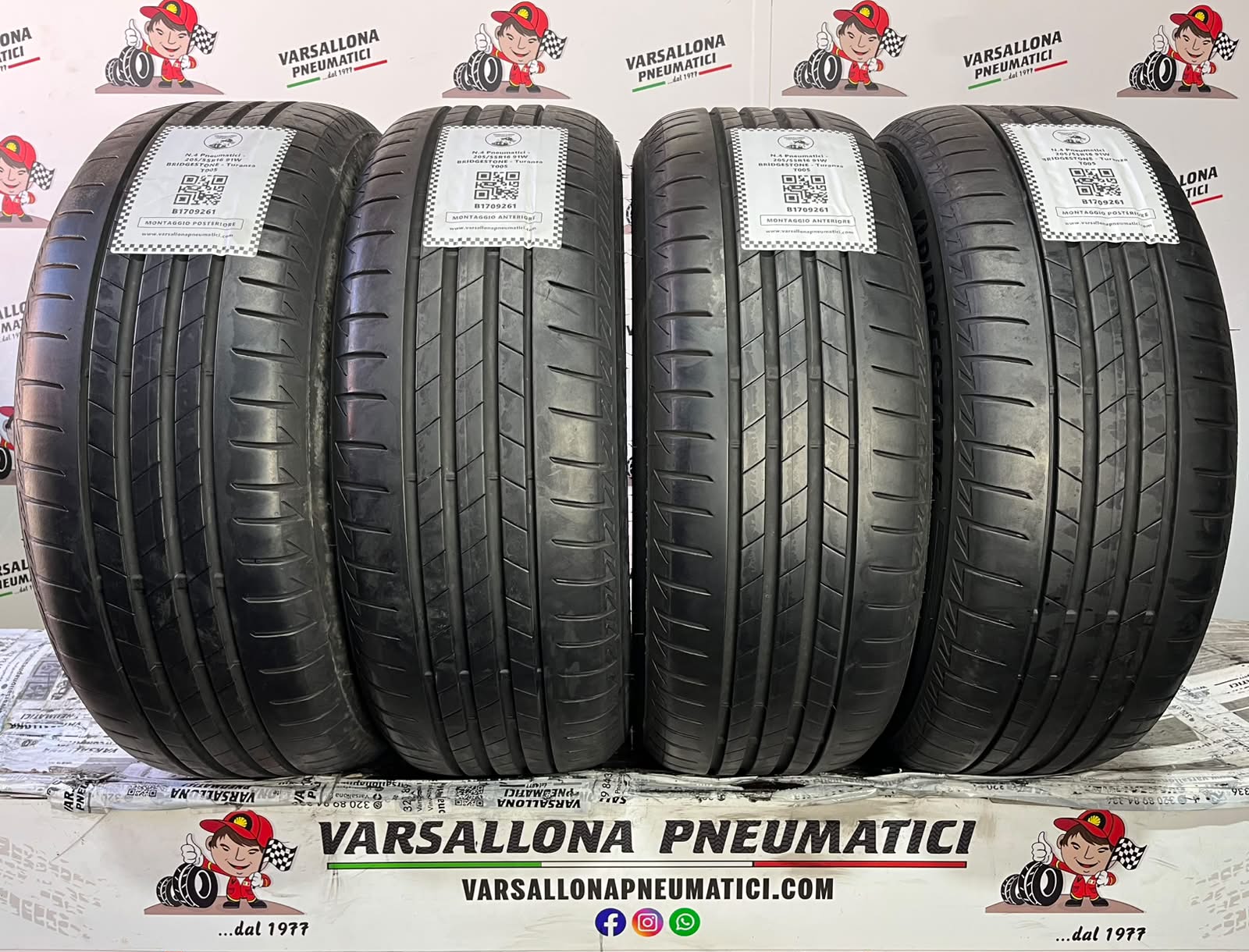 N.4 Pneumatici - 205/55R16 91W BRIDGESTONE - Turanza T005