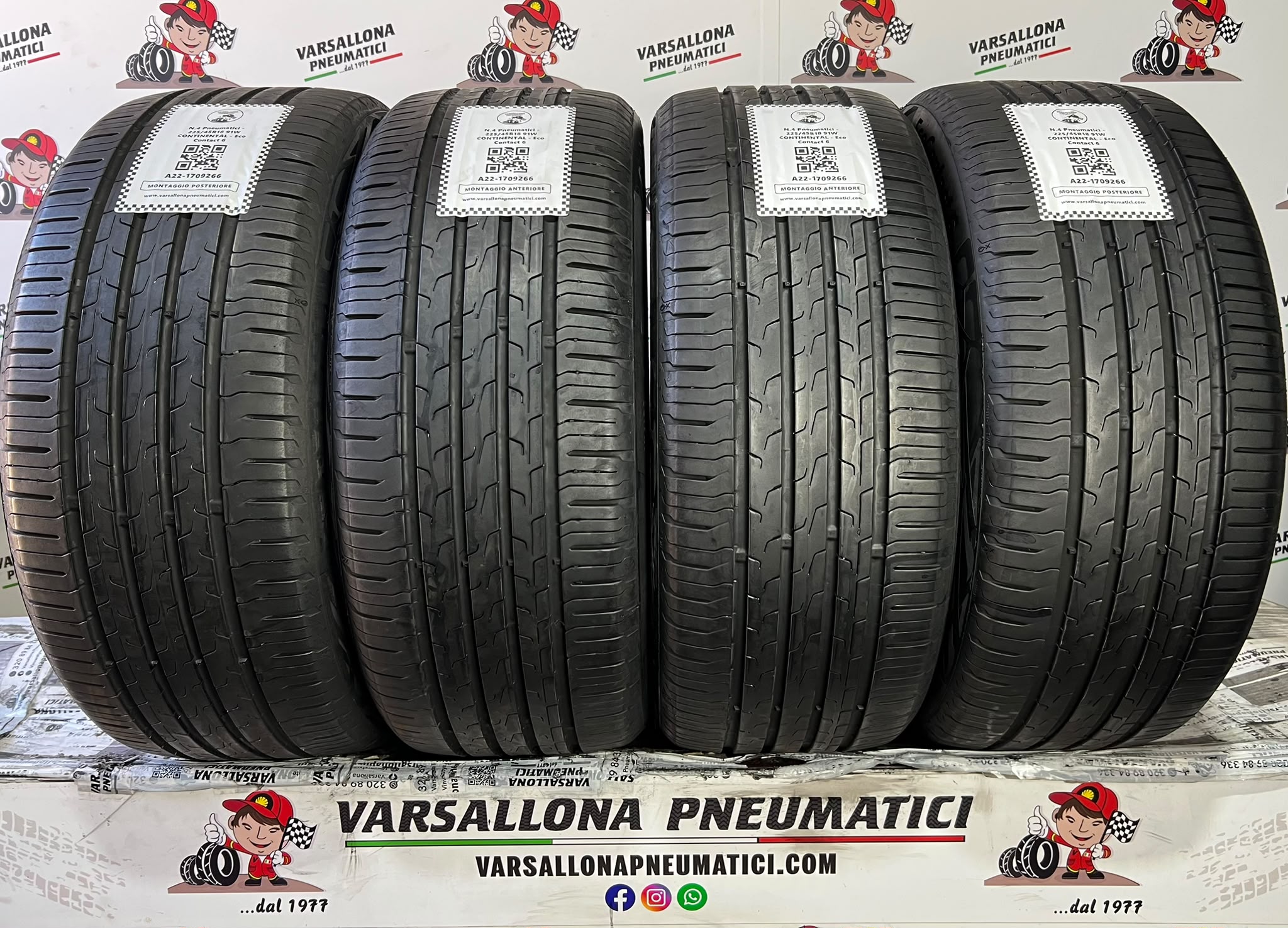 N.4 Pneumatici - 225/45R18 91W CONTINENTAL - Eco Contact 6