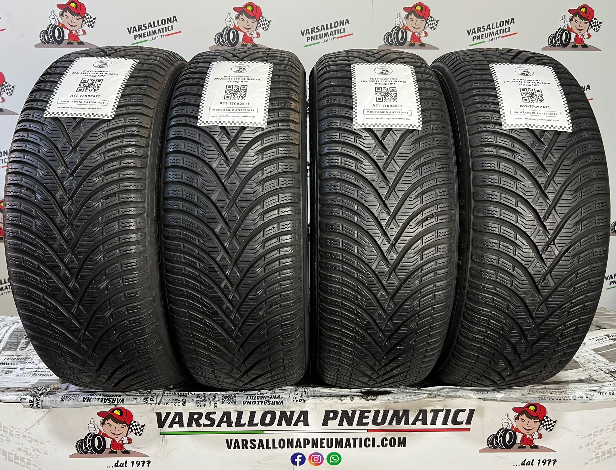 N.4 Pneumatici - 205/55R17 95V XL KLEBER - Krisalp HP3