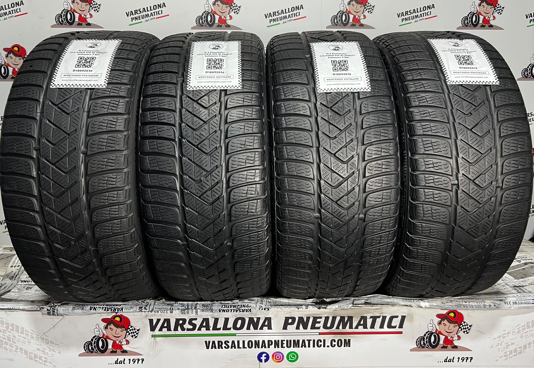 N.4 Pneumatici - 235/35R19 91V XL PIRELLI - Sottozero 3 Winter R01